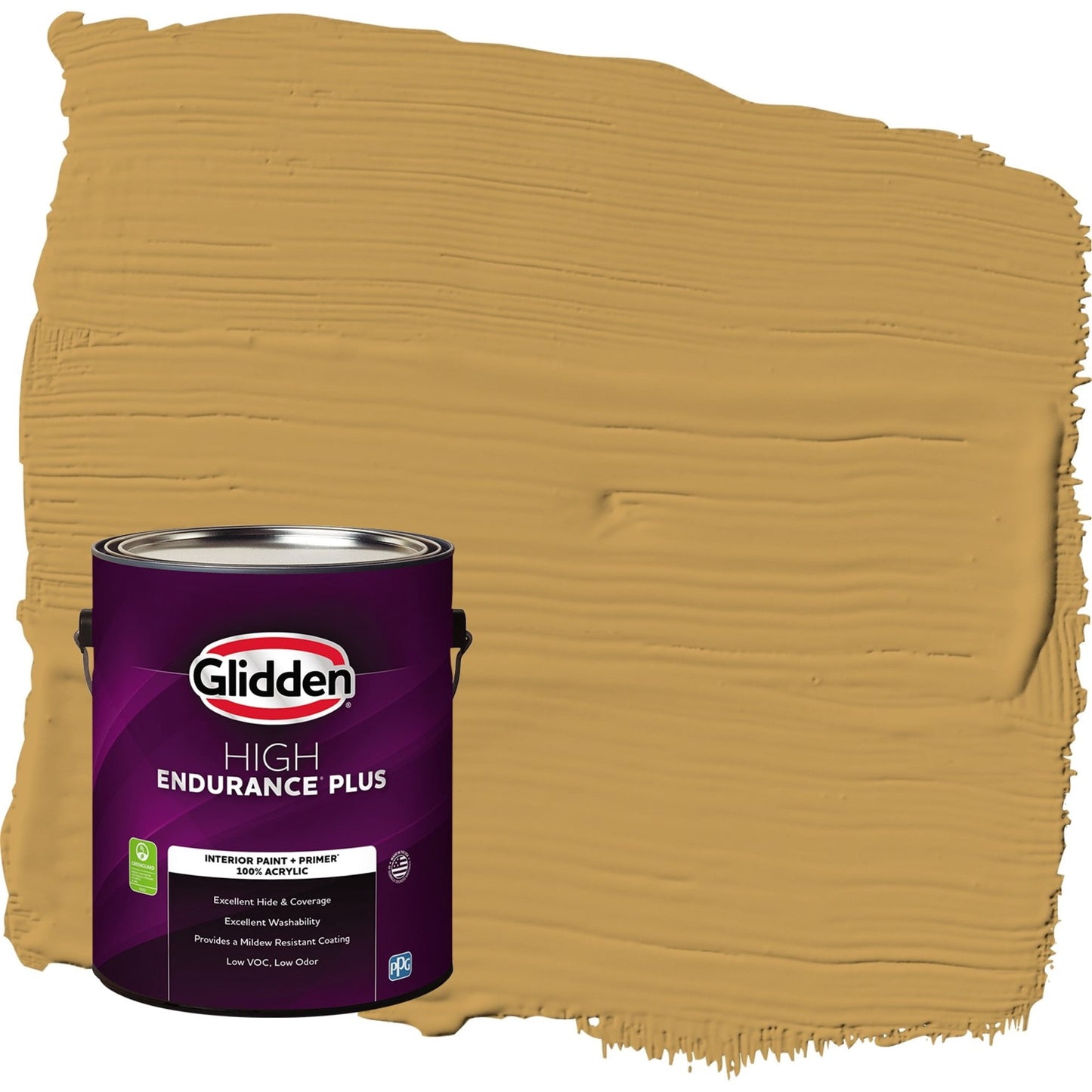 Glidden HEP Amaretto Sours / Pintura Interior Semibrillante Amarilla con Primer, 1 Galón