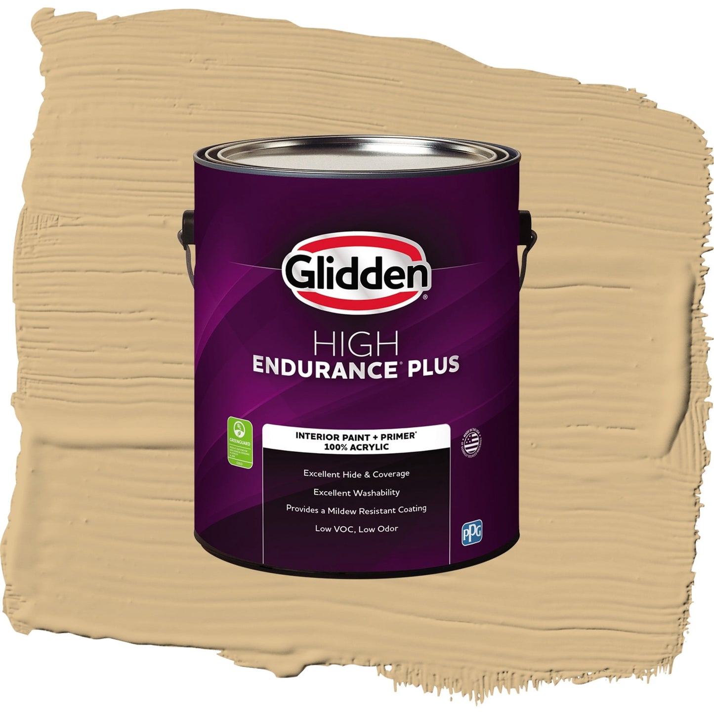 Glidden HEP Craftsman Gold / Yellow, Flat Interior Paint with Primer, 1 Gallon