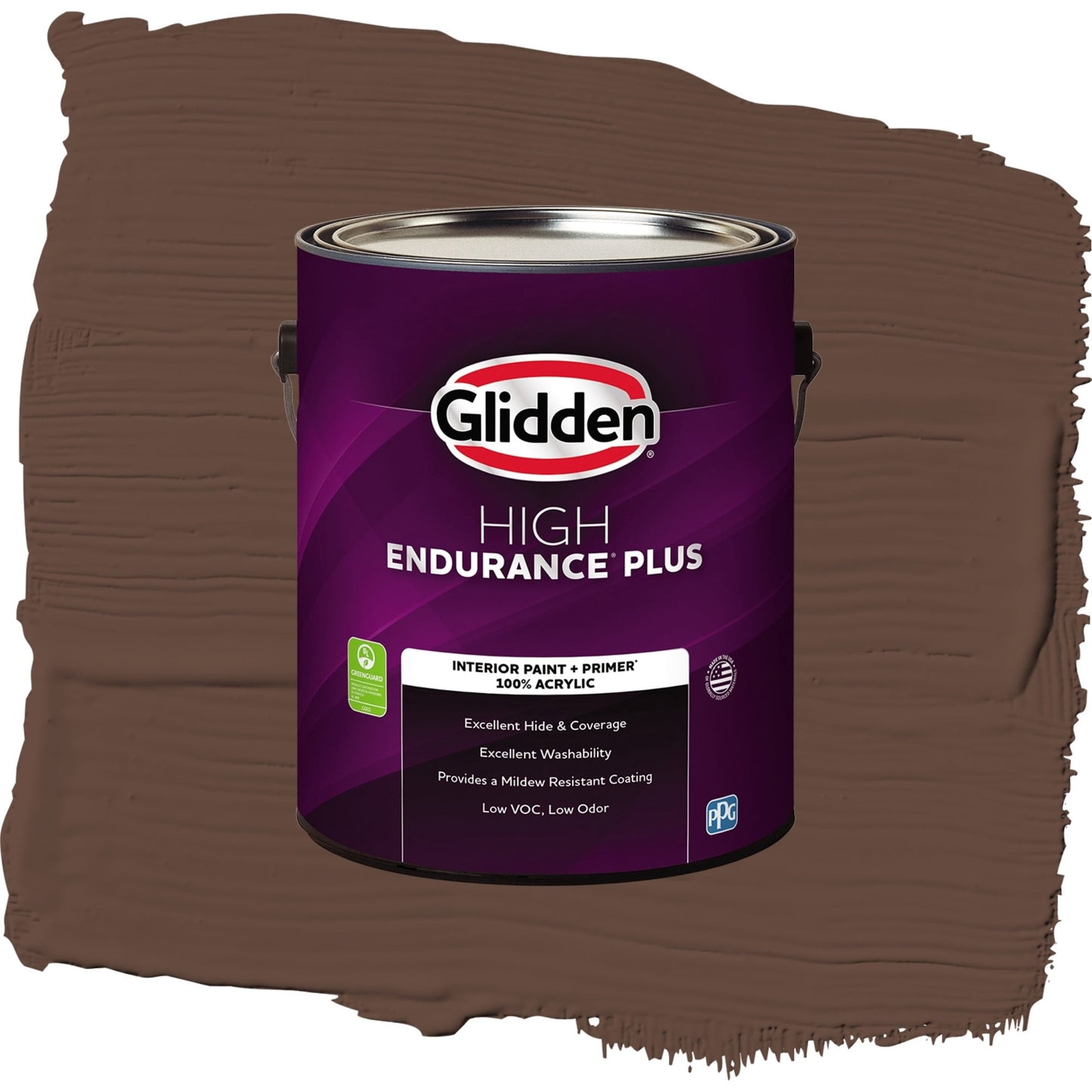 Glidden HEP Fudge / Brown, Semi-Gloss Interior Paint with Primer, 1 Gallon