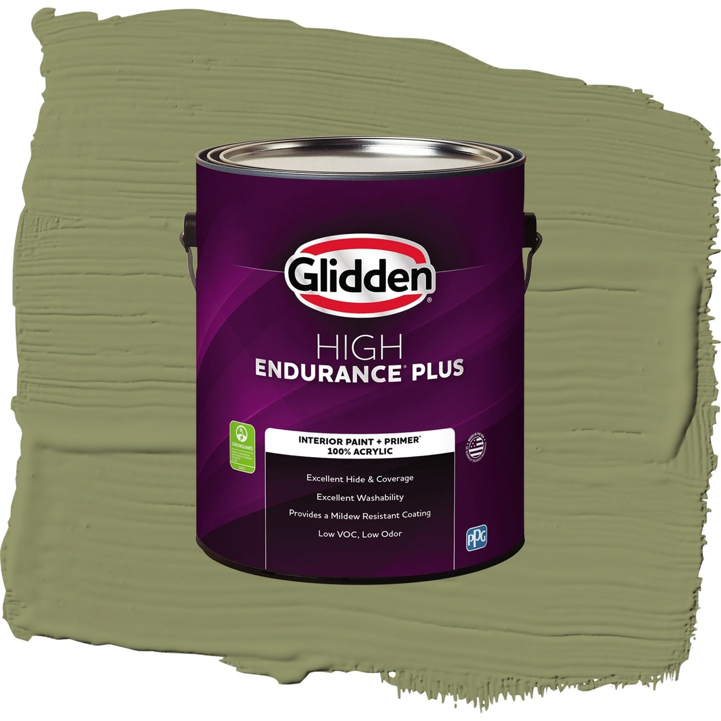 Glidden HEP Paid in Full / Green, Semi-Gloss Interior Paint with Primer, 1 Gallon