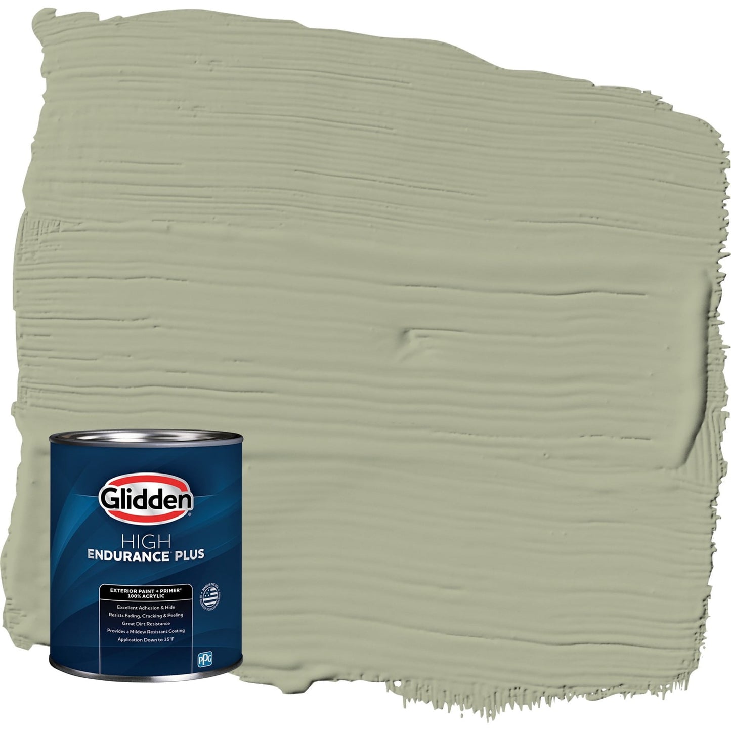 Glidden HEP Olive Sprig / Green Satin Exterior Paint with Primer, 1 Quart