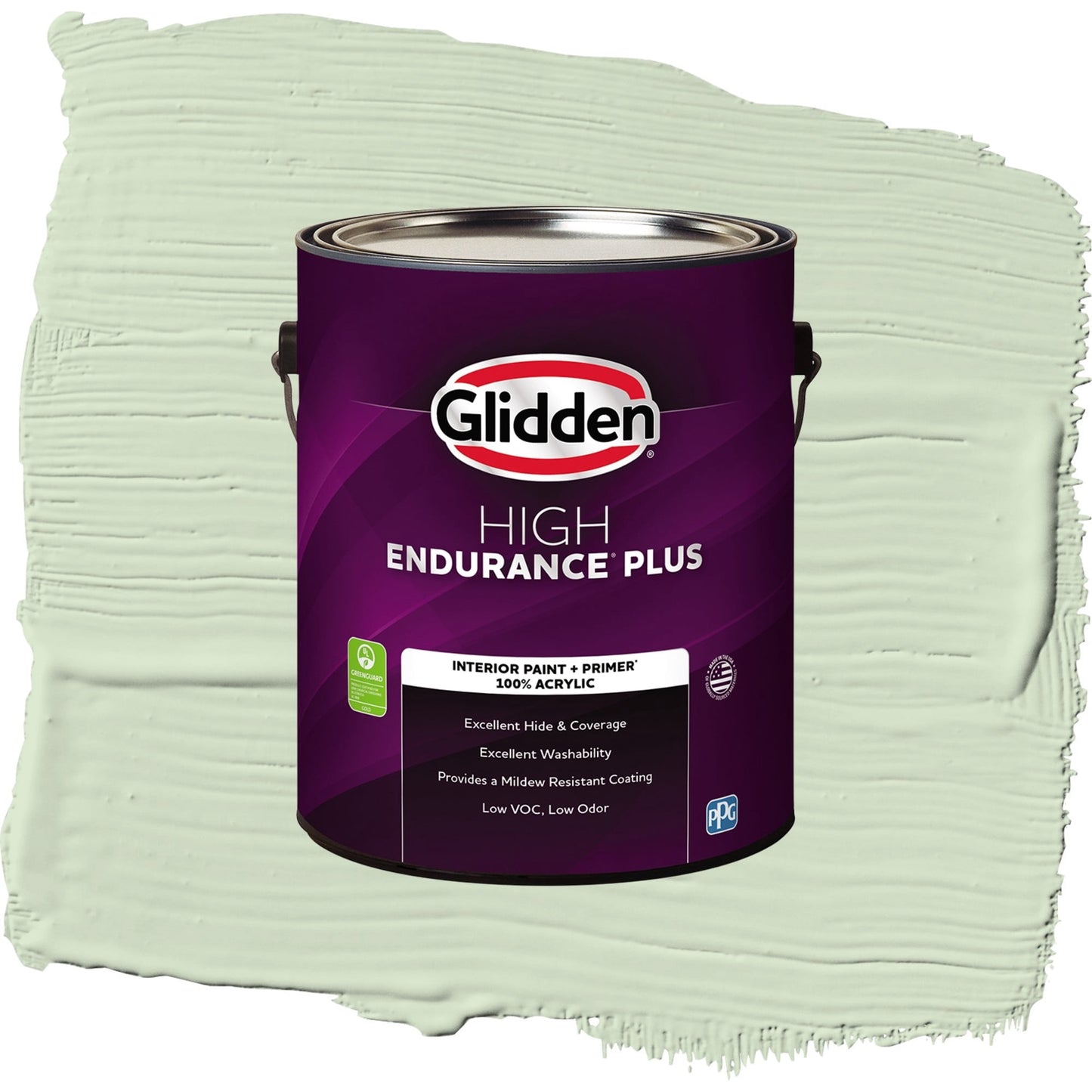 Glidden HEP Pale Moss Green Interior Paint + Primer Flat , 1 Gallon