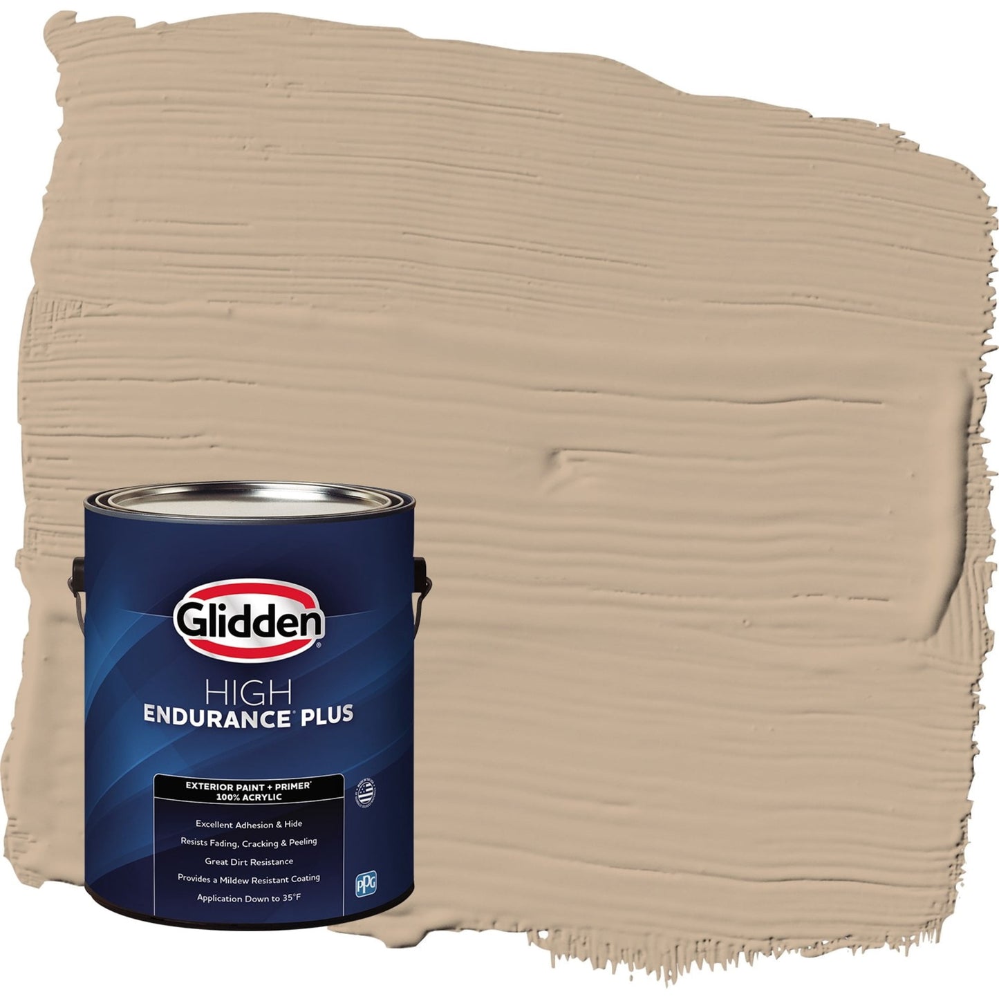 Glidden HEP Persuasion / Beige Satin Exterior Paint with Primer, 1 Gallon