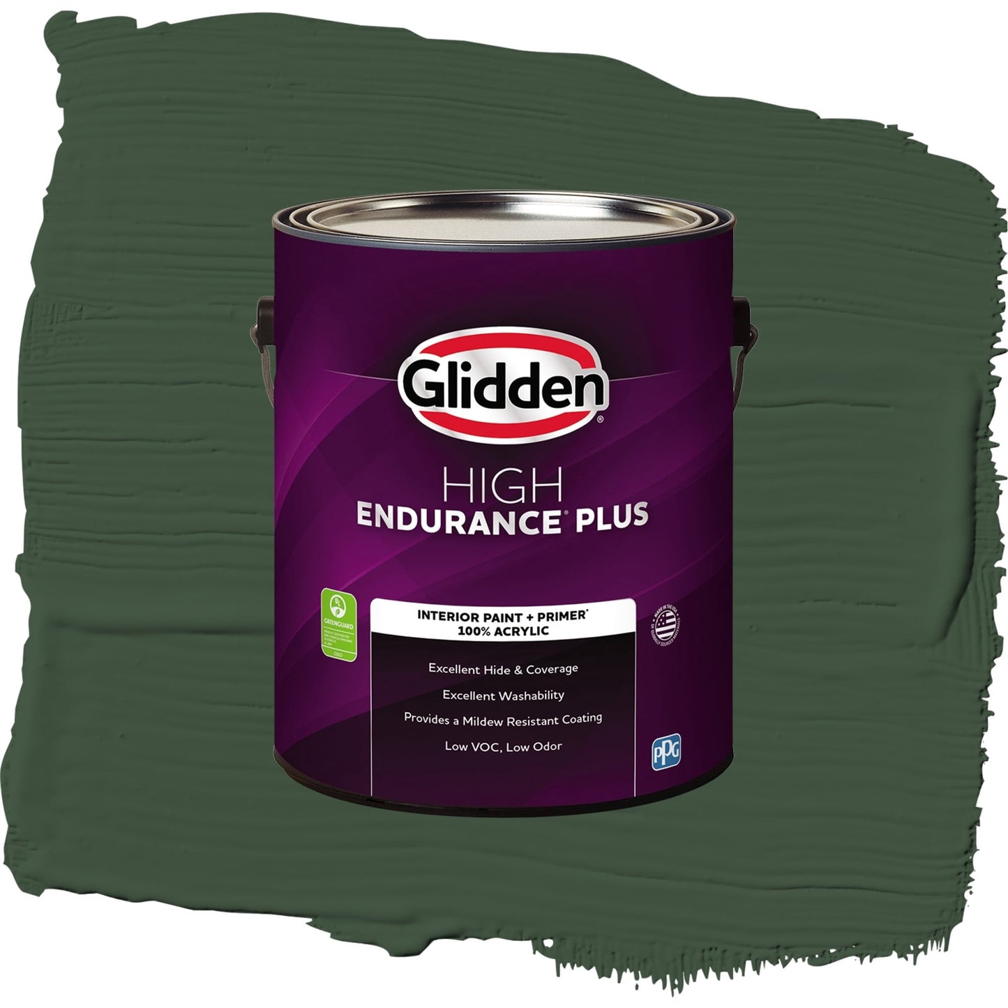 Glidden HEP Pine Forest / Green, Eggshell Interior Paint with Primer, 1 Gallon