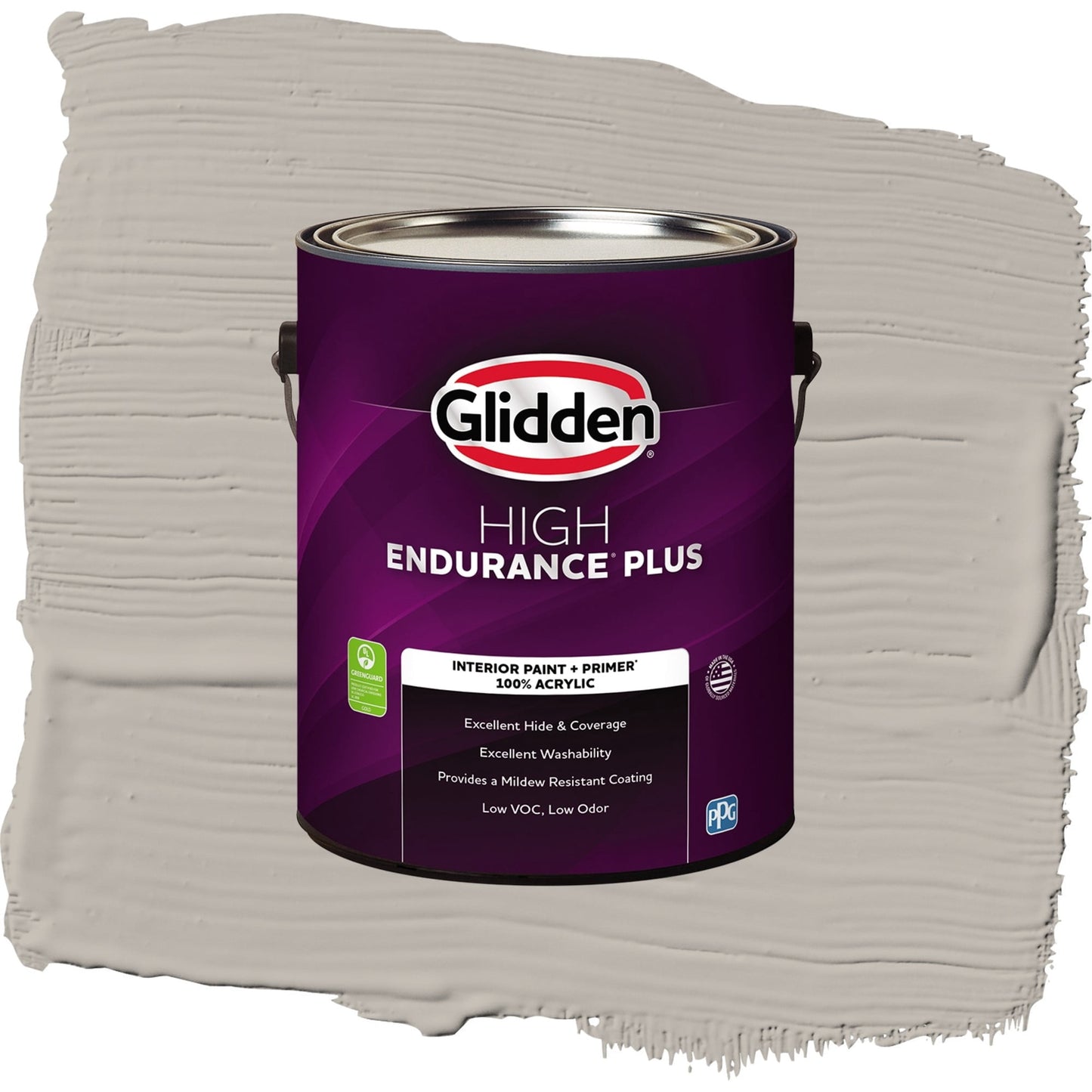 Glidden HEP Silver Dollar Interior Paint + Primer Flat , 1 Gallon
