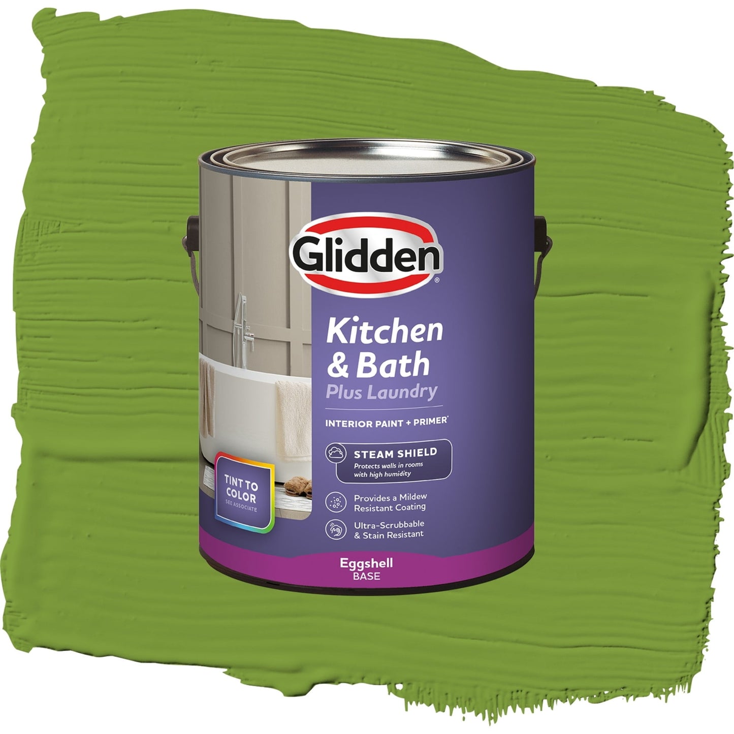 Glidden Glidden Kitchen Bath and Laundry Antique Moss / Green, Eggshell Interior Paint with Primer, 1 Gallon
