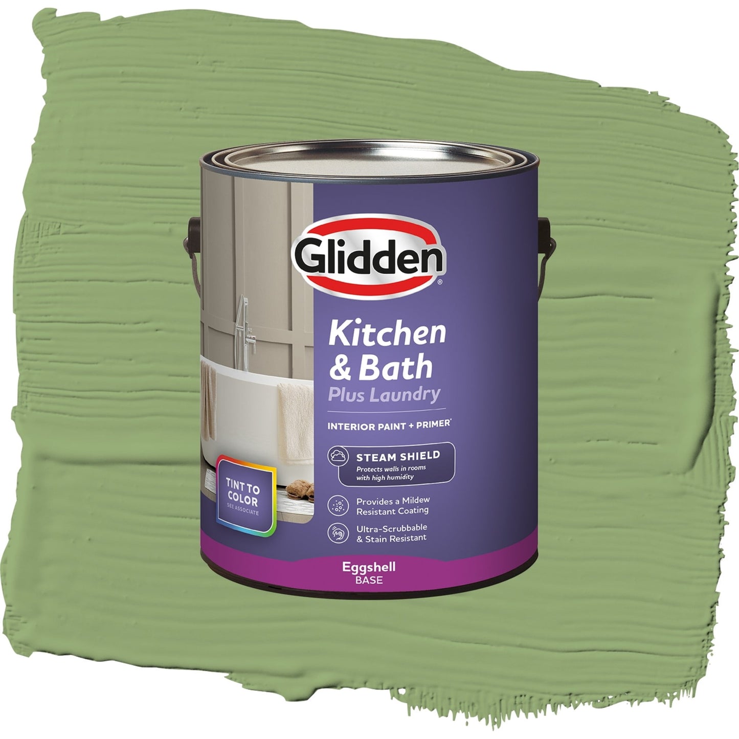Glidden Glidden Kitchen Bath and Laundry Luscious Lime / Green, Eggshell Interior Paint with Primer, 1 Gallon
