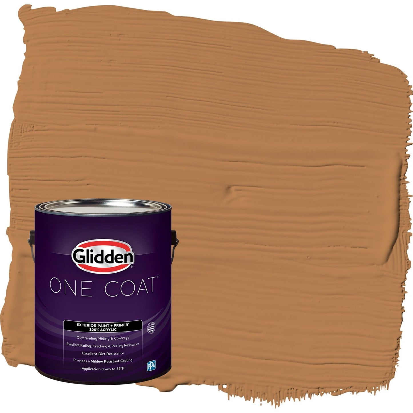 Glidden One Coat Cowboy Hat / Orange Semi-Gloss Exterior Paint with Primer, 1 Gallon
