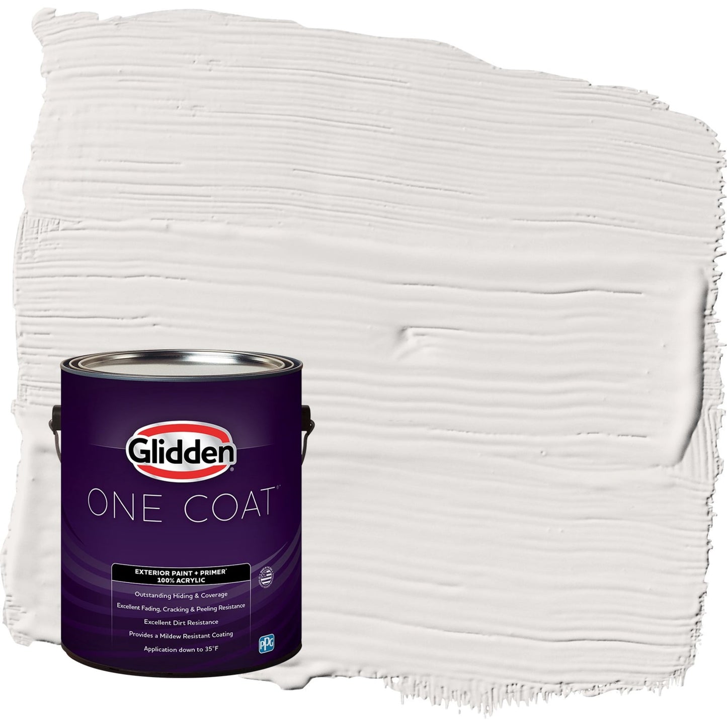 Glidden One Coat Dusky Dawn / Grey Semi-Gloss Exterior Paint with Primer, 1 Gallon