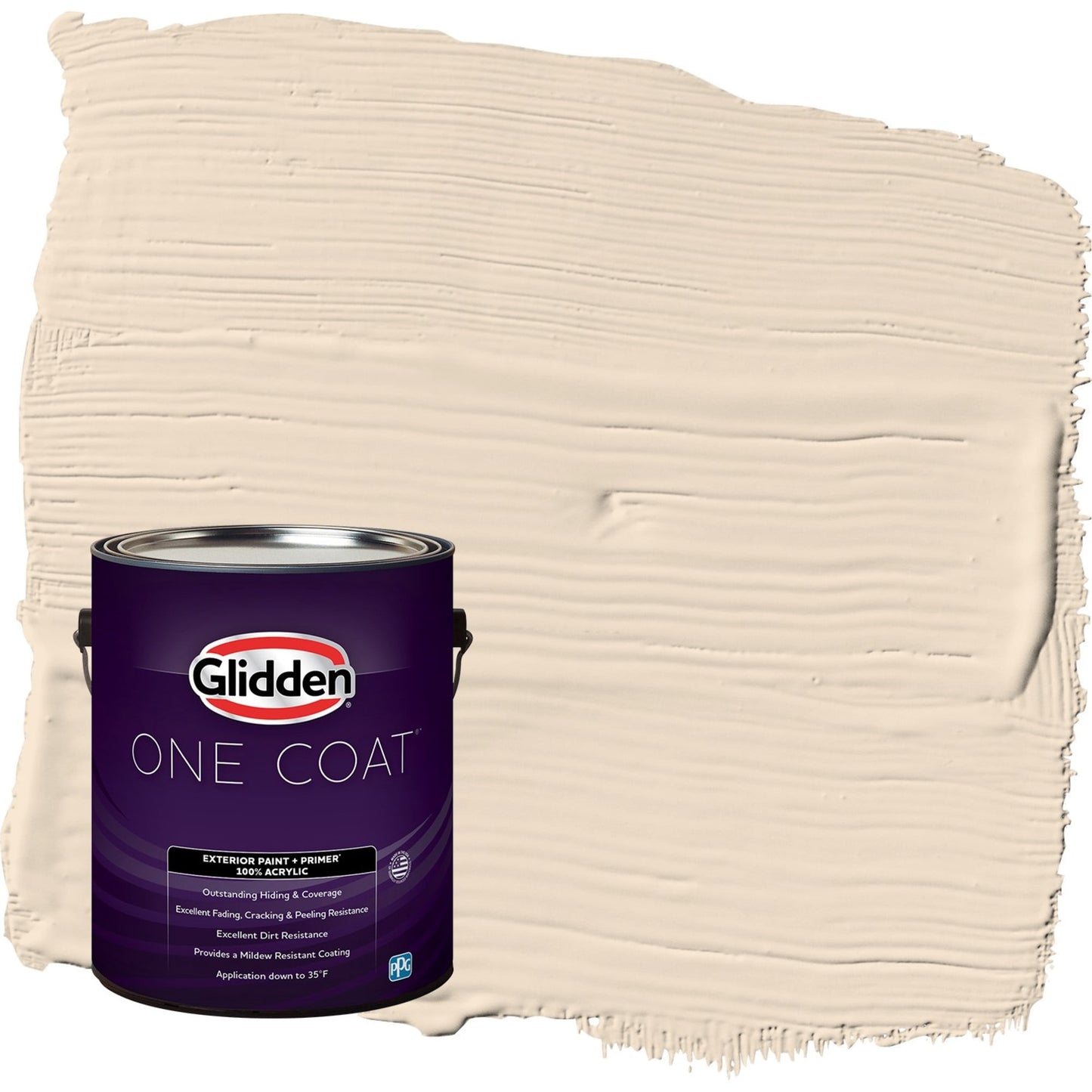 Glidden One Coat Oatmeal Cookie / Beige Semi-Gloss Exterior Paint with Primer, 1 Gallon