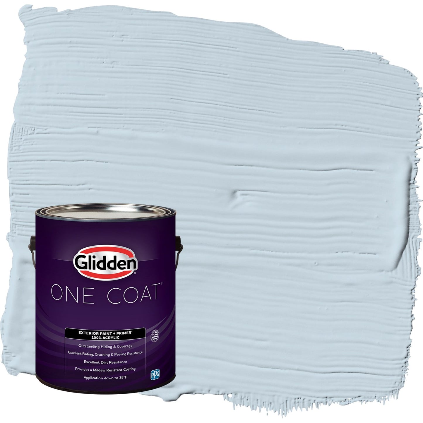 Glidden One Coat Sentimental Lady / Blue Semi-Gloss Exterior Paint with Primer, 1 Gallon