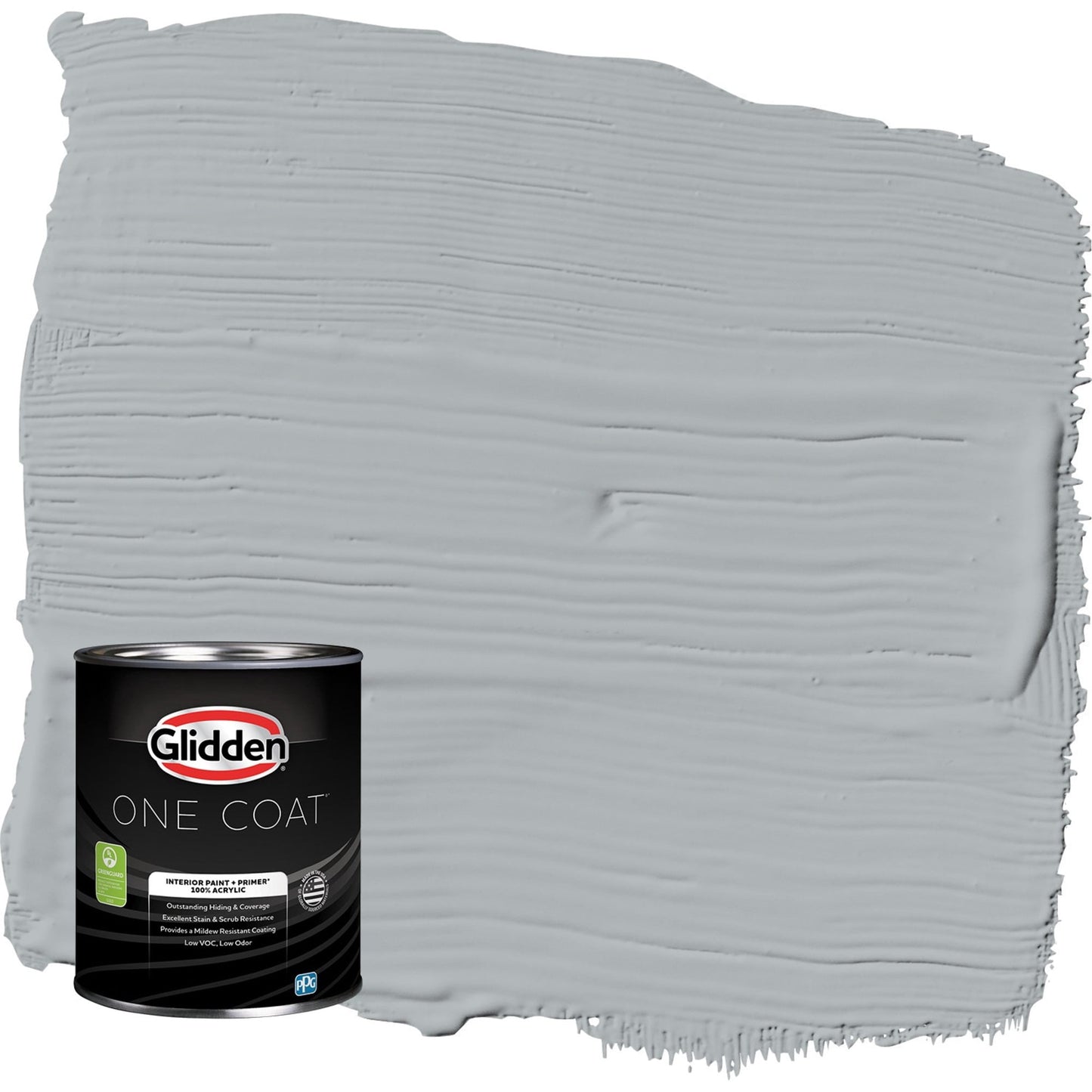 Glidden One Coat Stargazer / Gray Semi-Gloss Interior Paint with Primer, 1 Quart