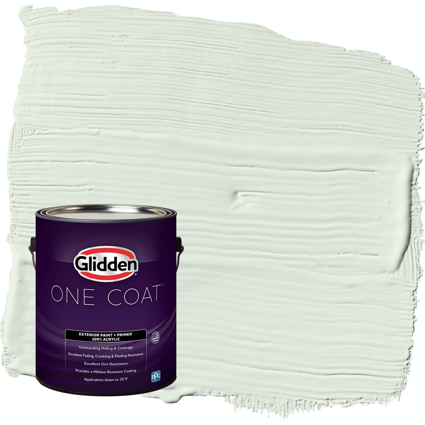 Glidden One Coat Cloudy Day / Green Satin Exterior Paint with Primer, 1 Gallon
