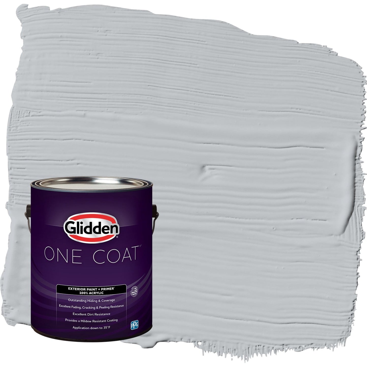 Glidden One Coat Train / Gray Flat Exterior Paint with Primer, 1 Gallon