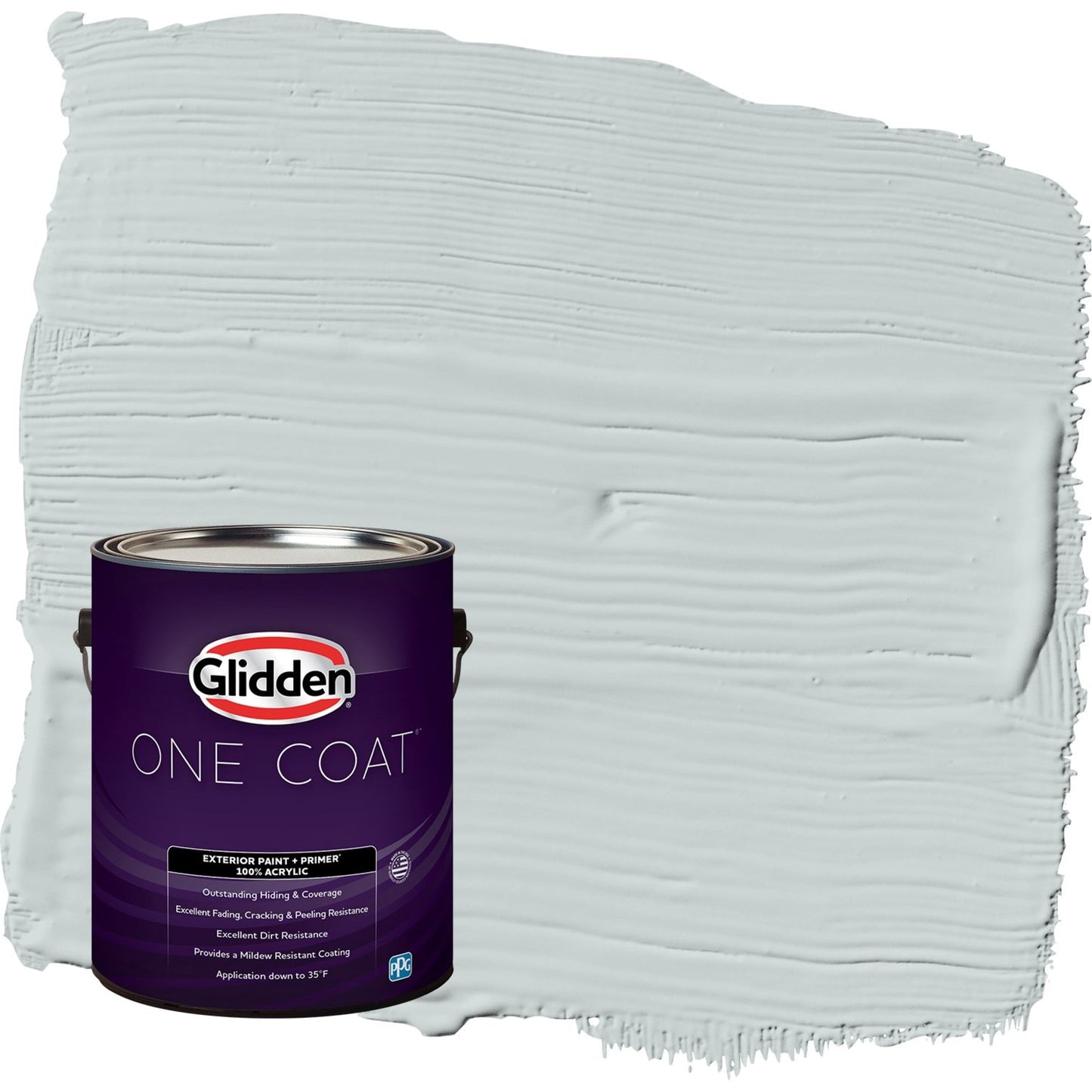 Glidden One Coat Winter Chill / Gray Satin Exterior Paint with Primer, 1 Gallon