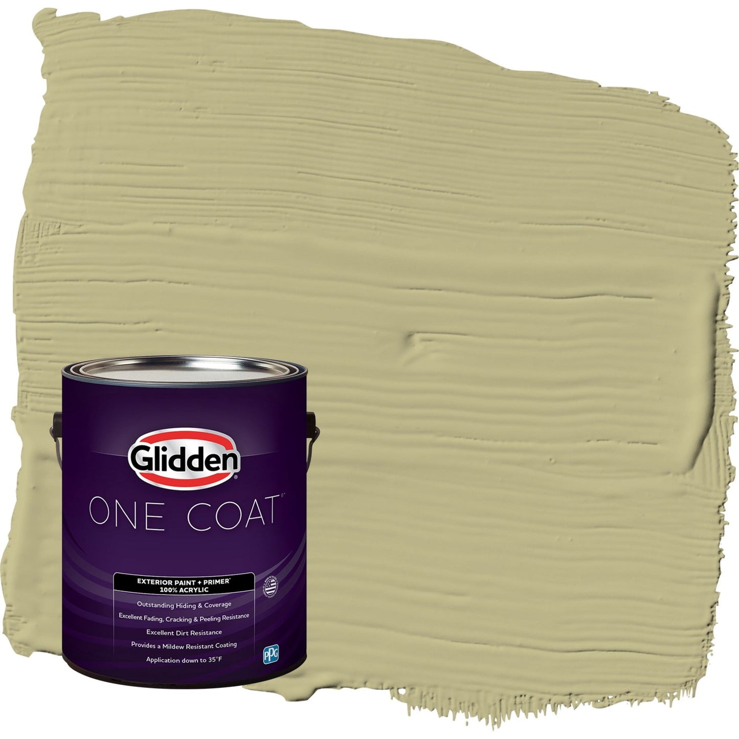 Glidden One Coat Cress Green / Green Semi-Gloss Exterior Paint with Primer, 1 Gallon