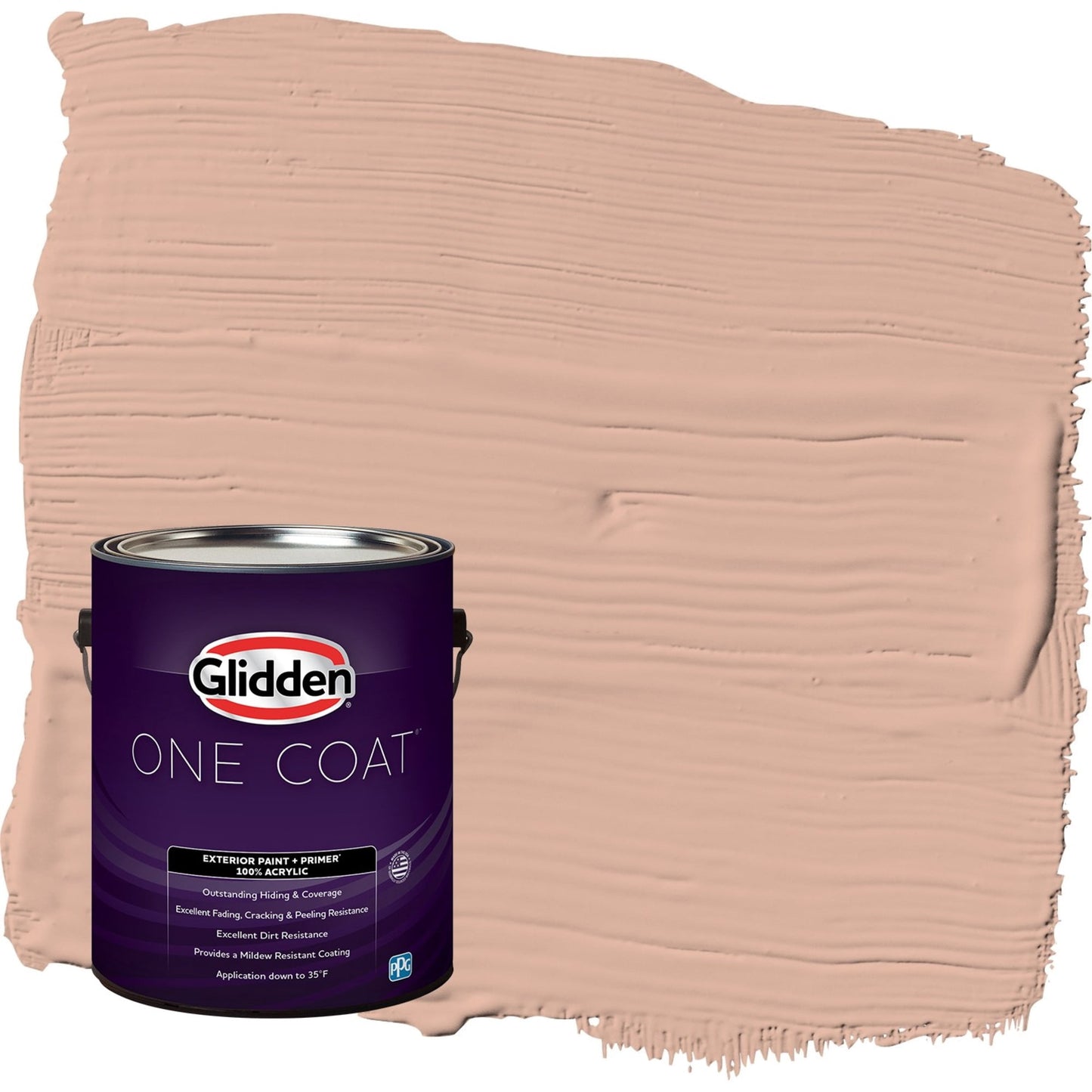 Glidden One Coat Lazy Summer / Orange Flat Exterior Paint with Primer, 1 Gallon
