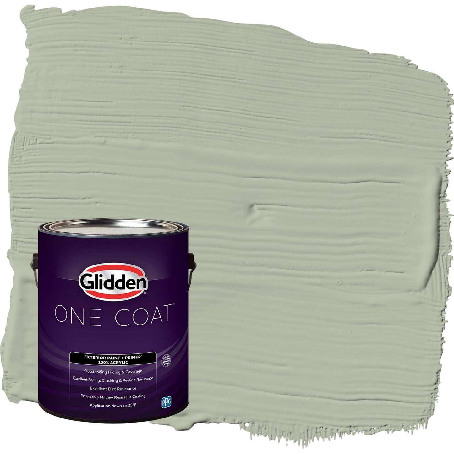 Glidden One Coat Light Sage / Green Flat Exterior Paint with Primer, 1 Gallon