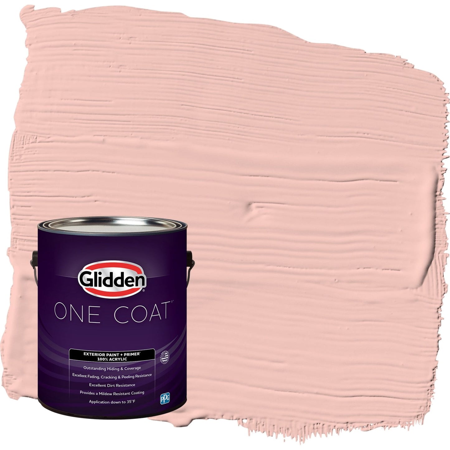 Glidden One Coat Peach Ash / Orange Flat Exterior Paint with Primer, 1 Gallon