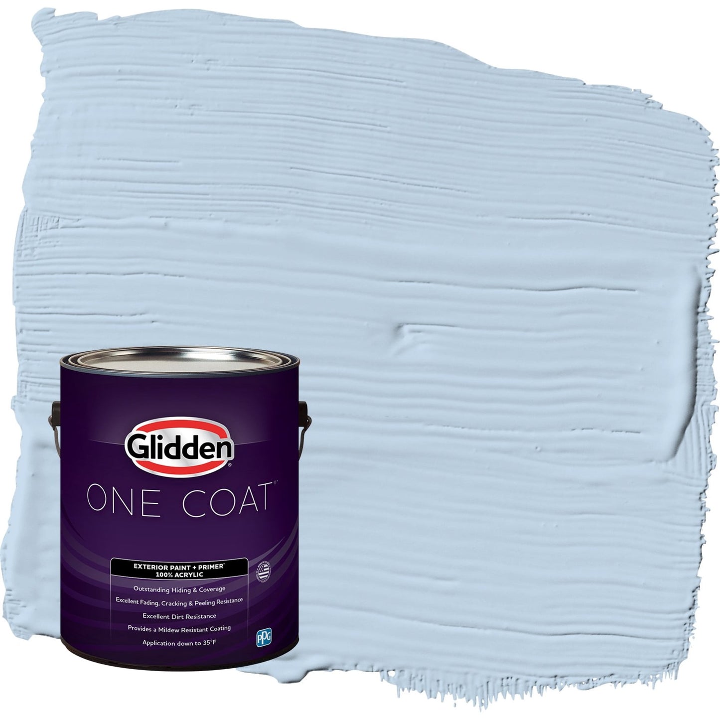 Glidden One Coat Sleep Baby Sleep / Blue Satin Exterior Paint with Primer, 1 Gallon