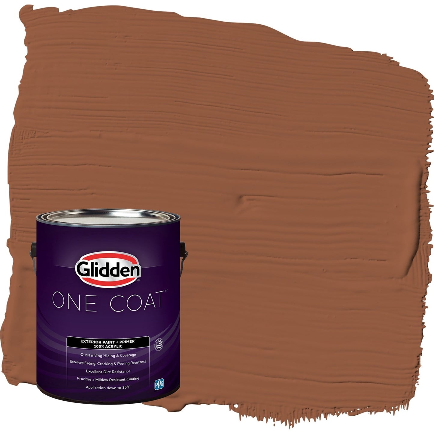 Glidden One Coat Spiced Cider / Orange Flat Exterior Paint with Primer, 1 Gallon