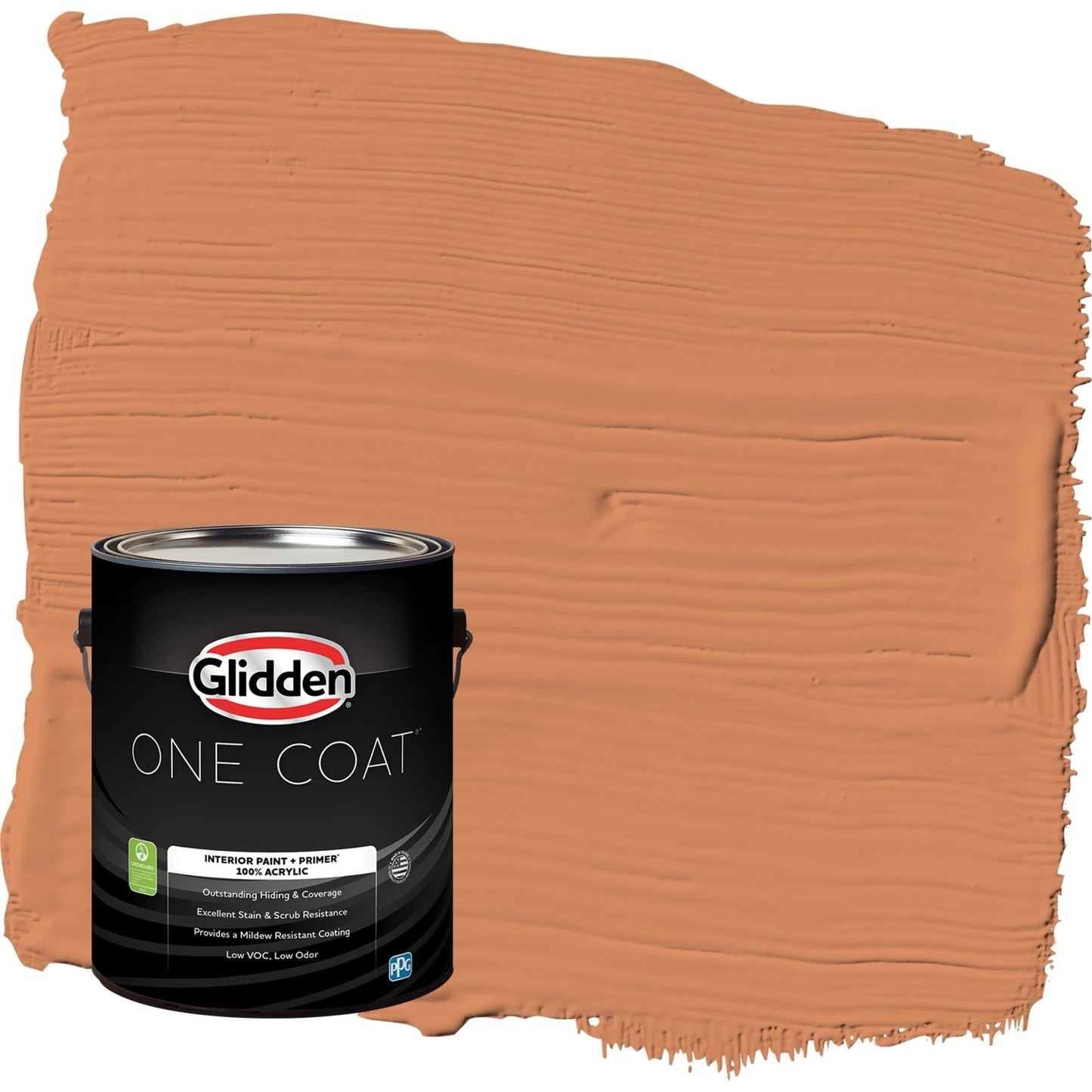 Glidden One Coat Georgian Leather / Orange Flat Interior Paint with Primer, 1 Gallon