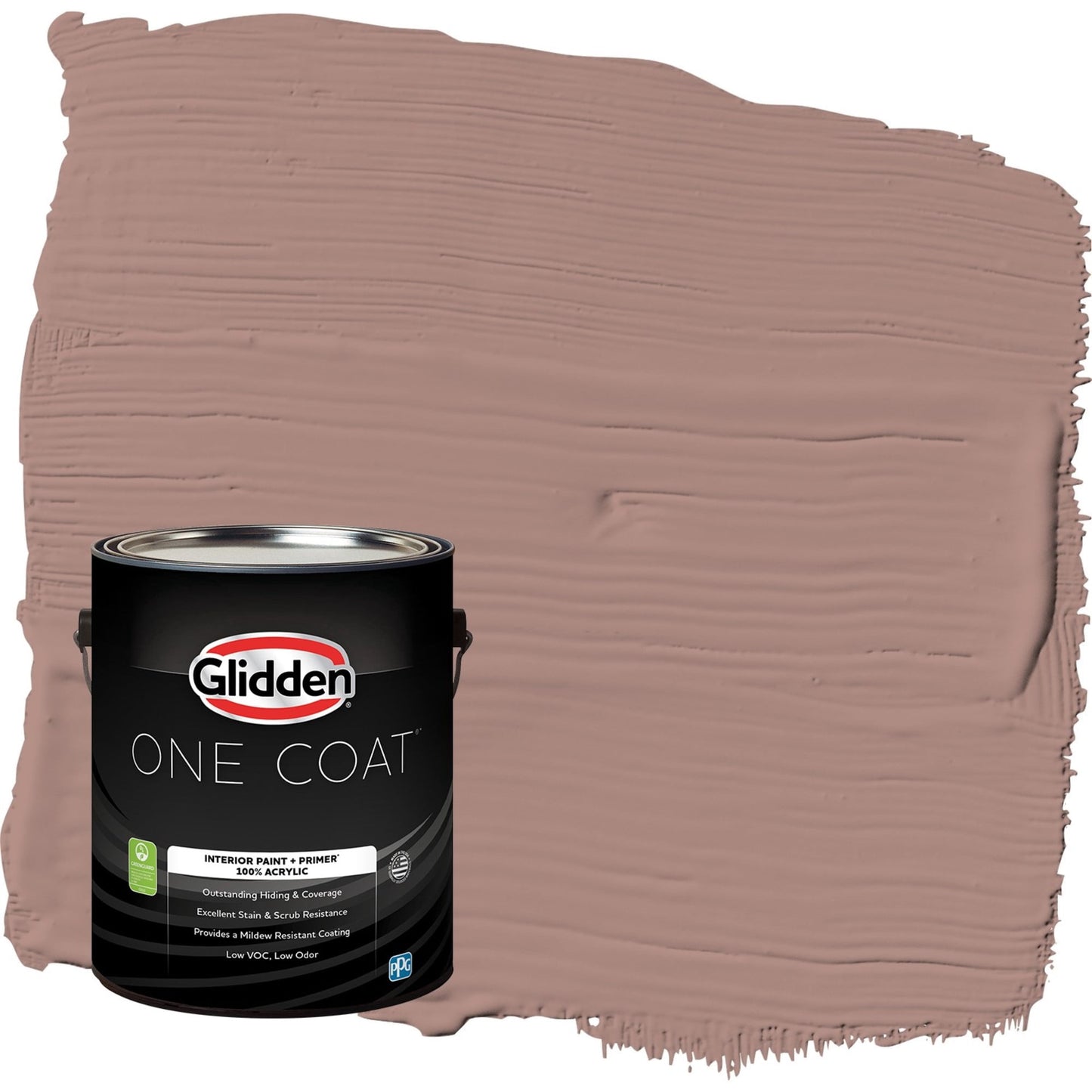 Glidden One Coat Pintura Interior Mate Marrón Bedford / Rojo con Primer, 1 Galón
