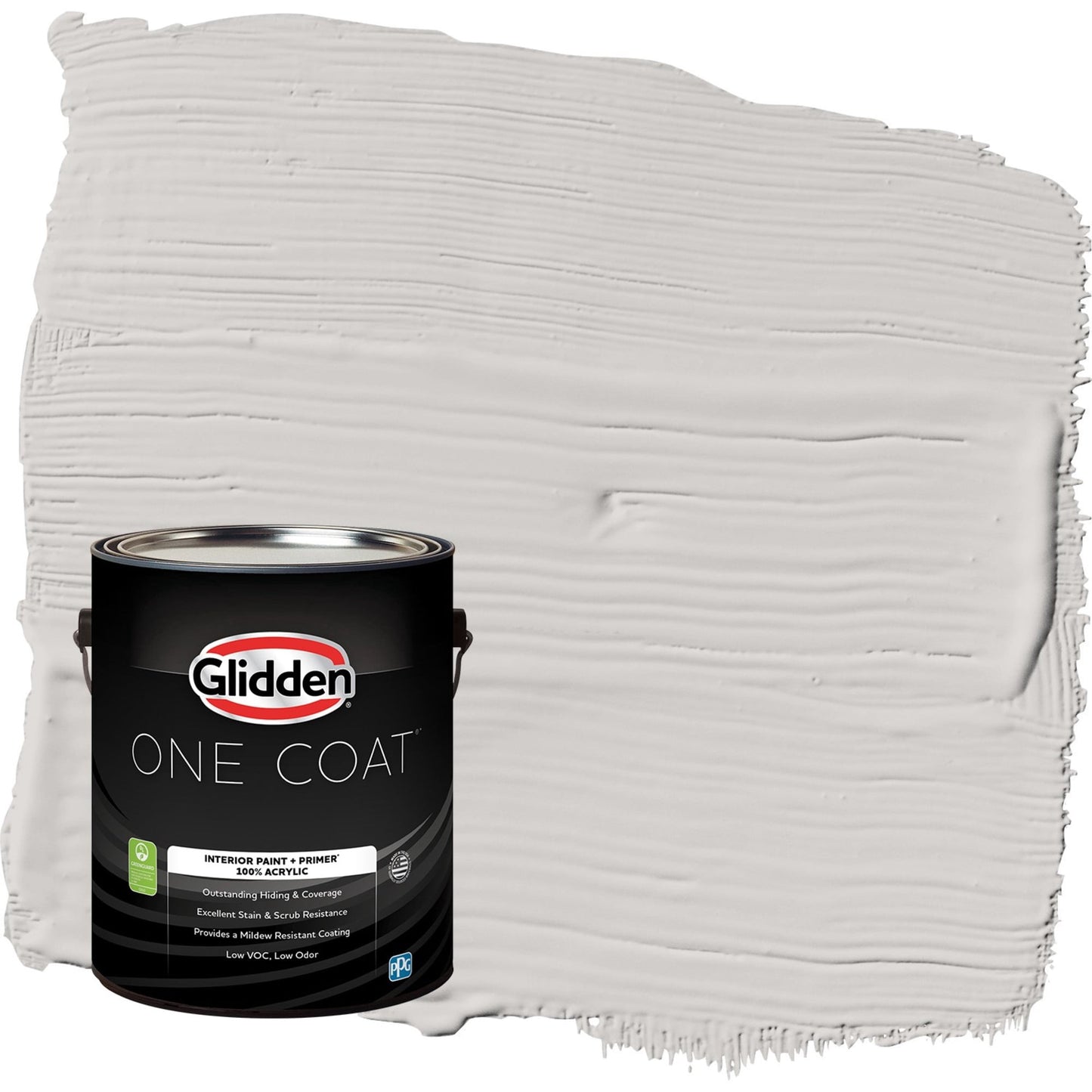 Glidden One Coat Elusion / Grey Semi-Gloss Interior Paint with Primer, 1 Gallon