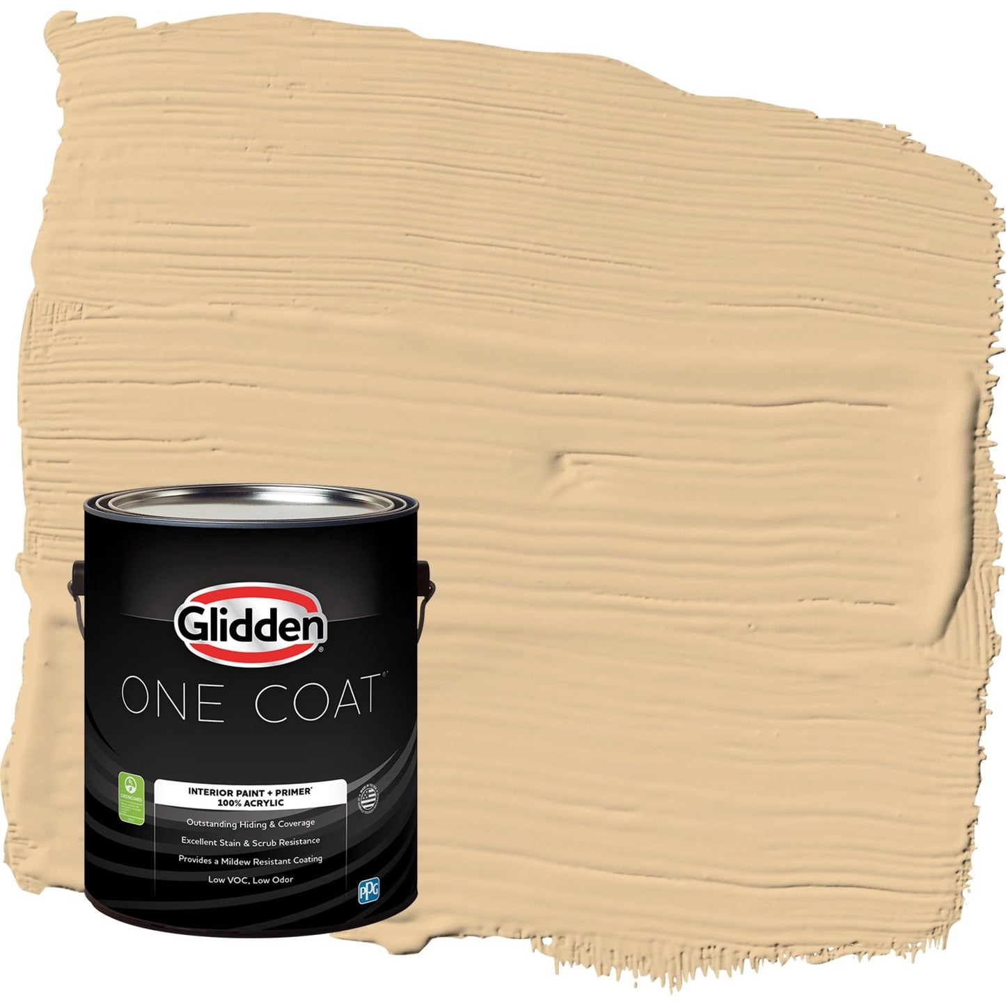 Glidden One Coat Faint Fawn / Yellow Flat Interior Paint with Primer, 1 Gallon