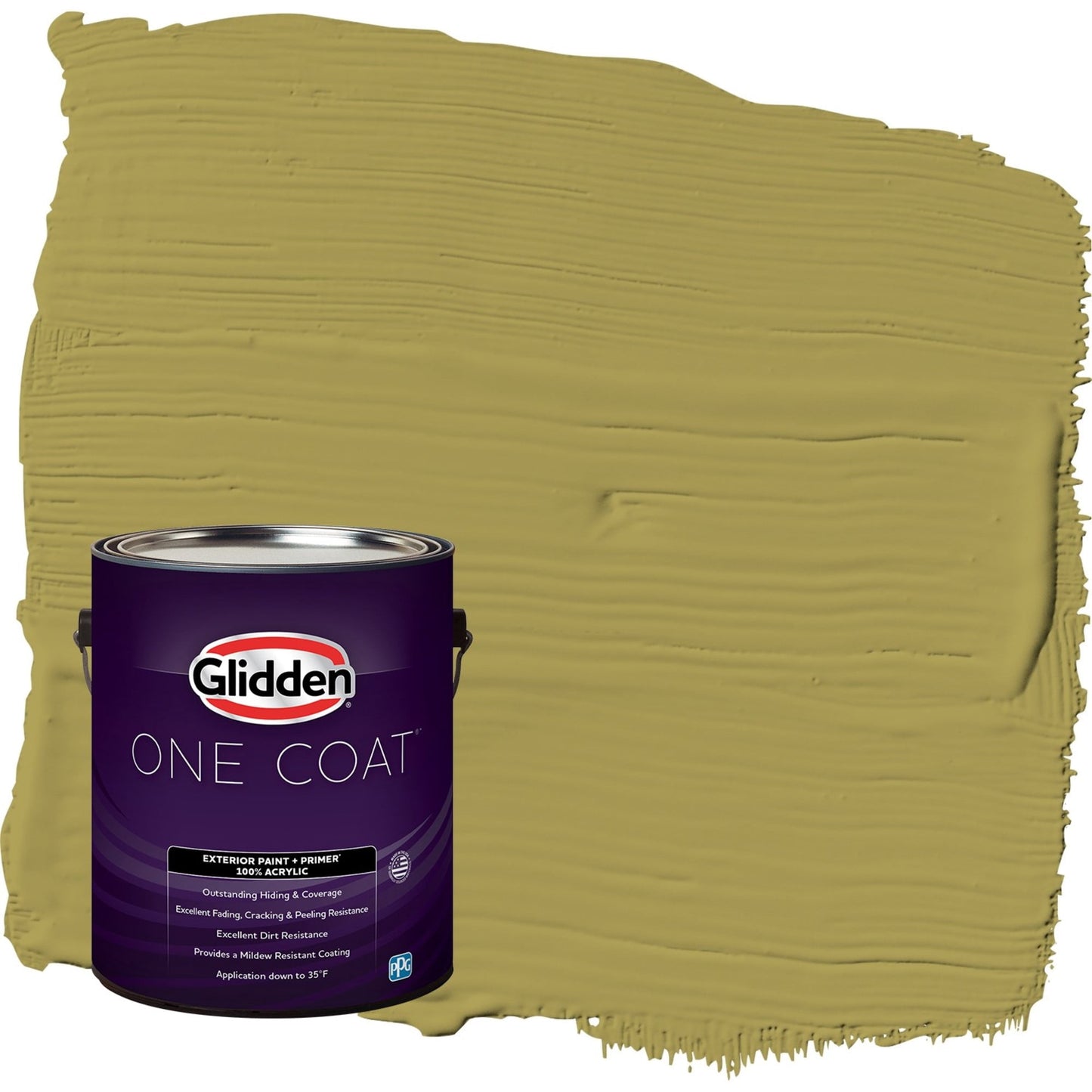 Glidden One Coat Gremlin / Green Flat Interior Paint with Primer, 1 Gallon