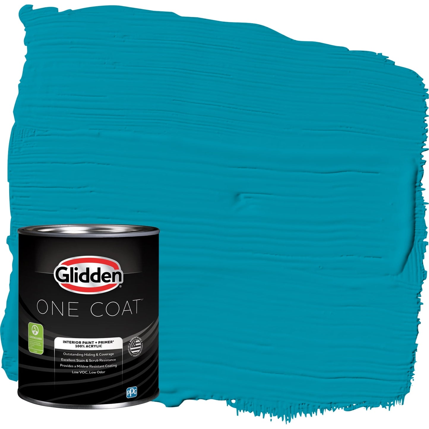 Glidden One Coat Interior Paint and Primer, Mediterranean Blue / Blue, 1 Quart, Eggshell