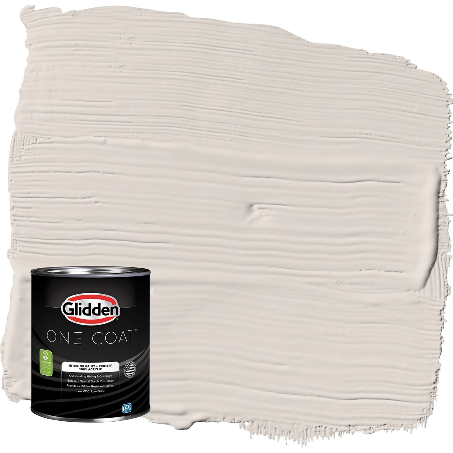 Glidden One Coat Steel Me / Beige Flat Interior Paint with Primer, 1 Quart