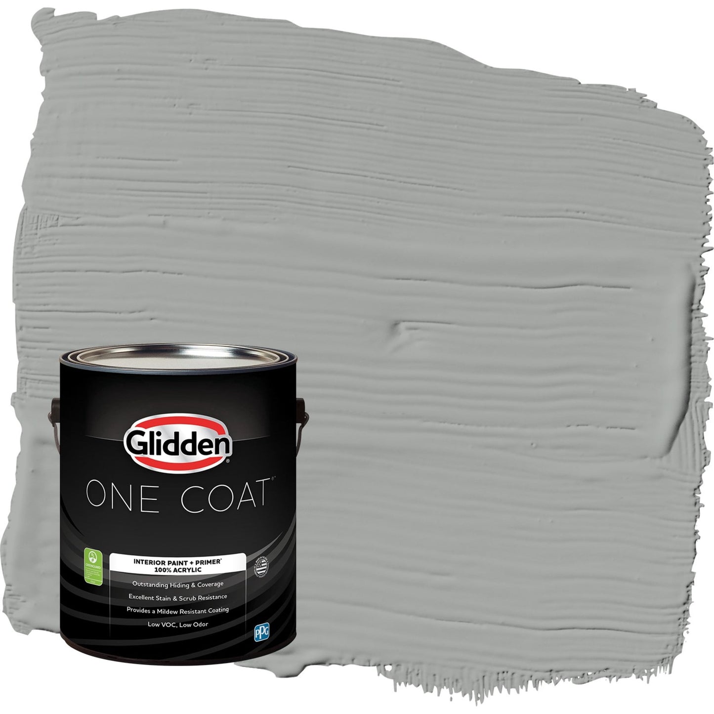 Glidden One Coat Stepping Stone / Gray Semi-Gloss Interior Paint with Primer, 1 Gallon