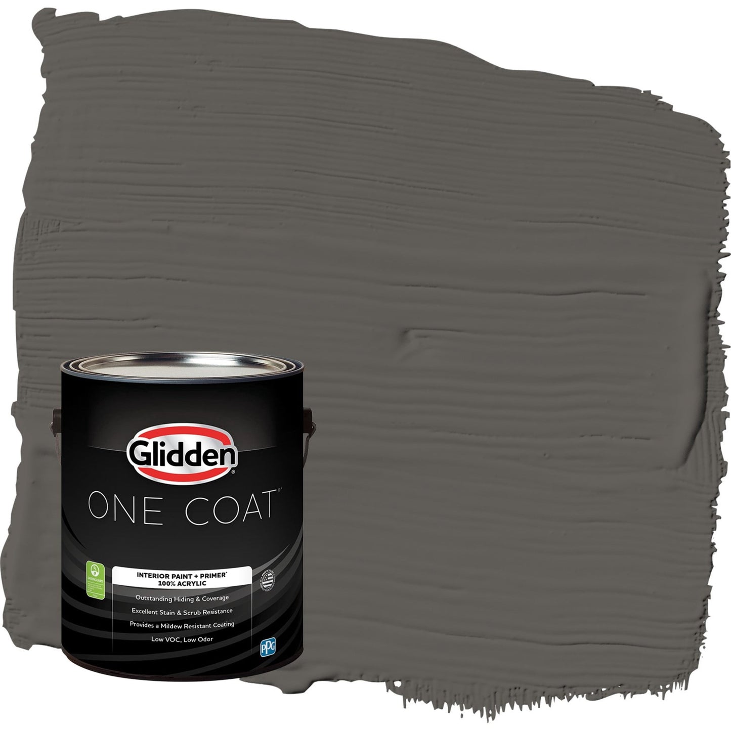 Glidden One Coat Stone's Throw / Gray Eggshell Interior Paint with Primer, 1 Gallon
