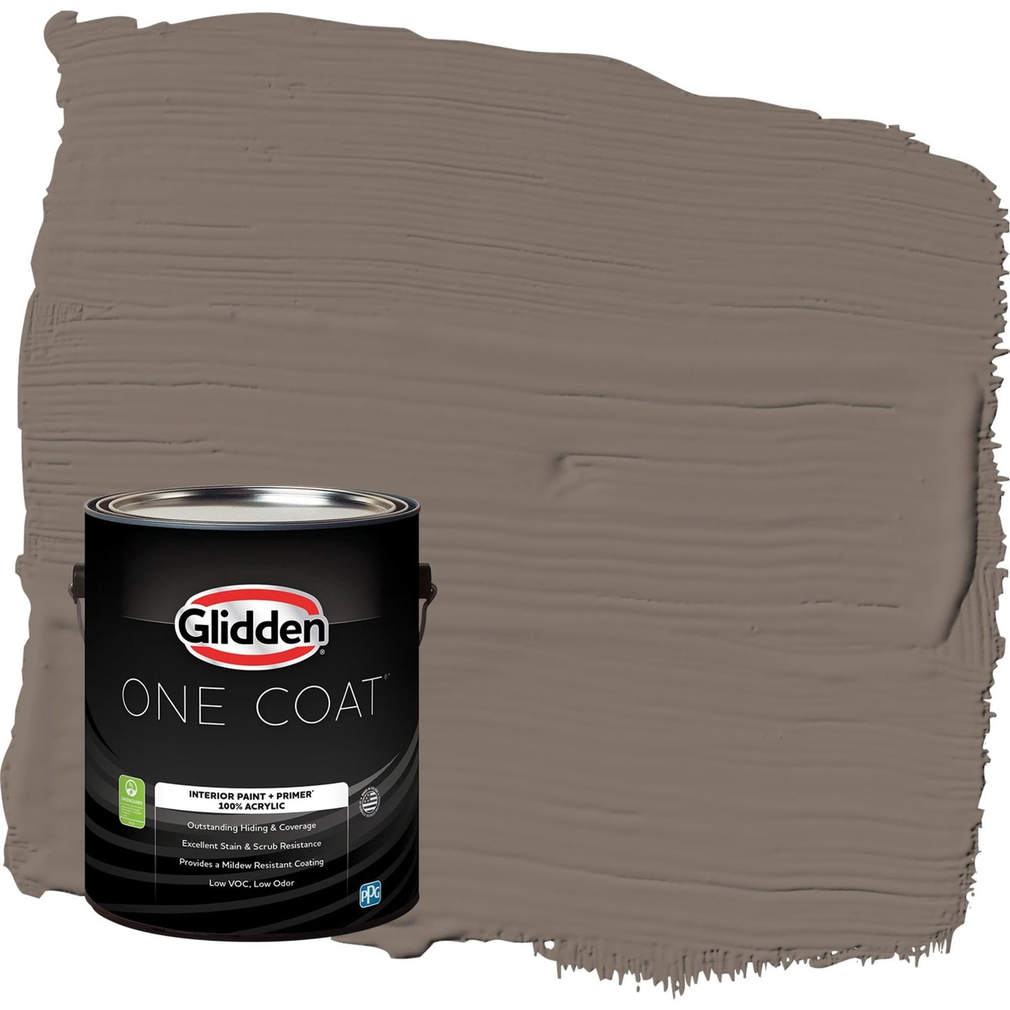 Glidden One Coat Tattle Tail / Brown Semi-Gloss Interior Paint with Primer, 1 Gallon