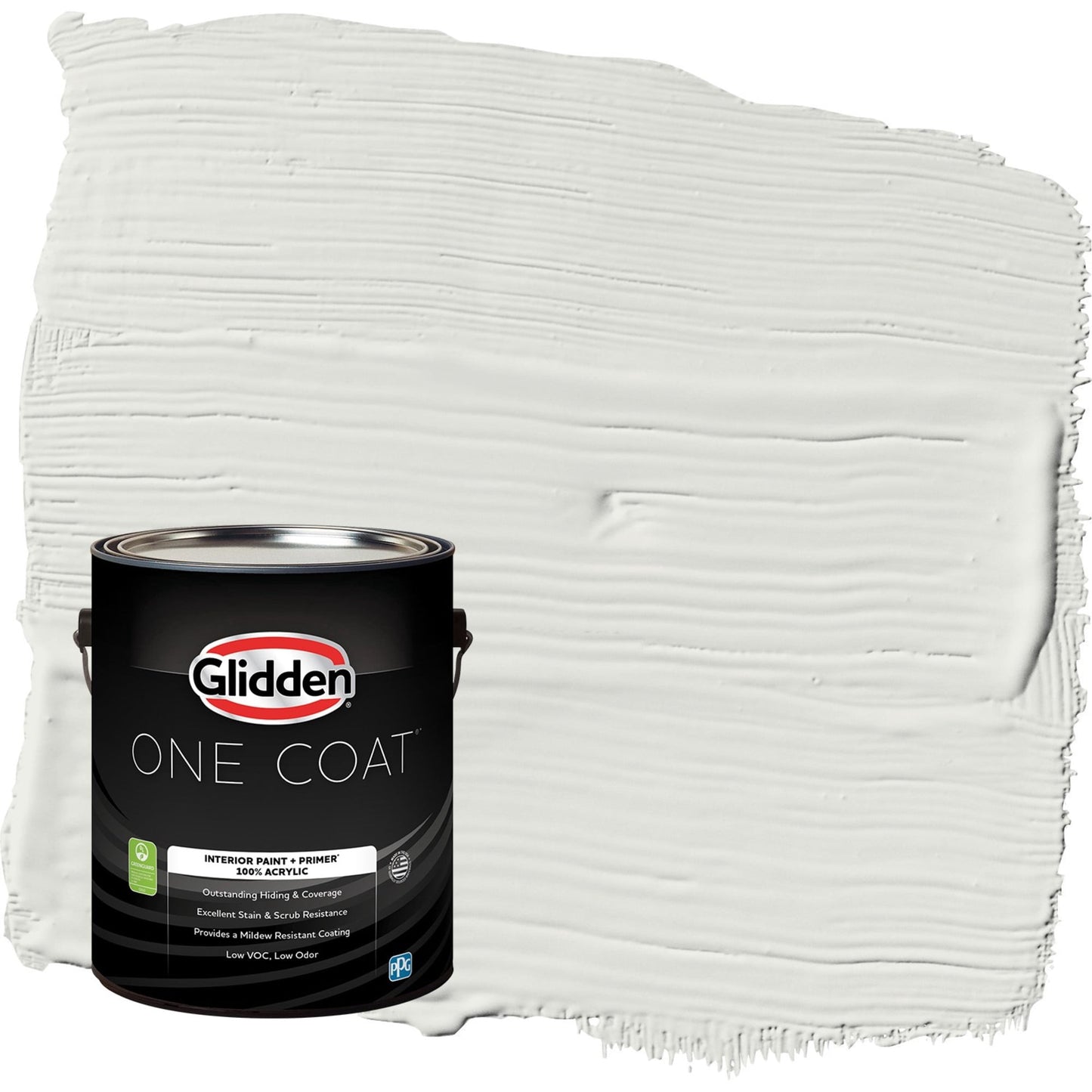 Glidden One Coat Tundra Frost / Grey Semi-Gloss Interior Paint with Primer, 1 Gallon