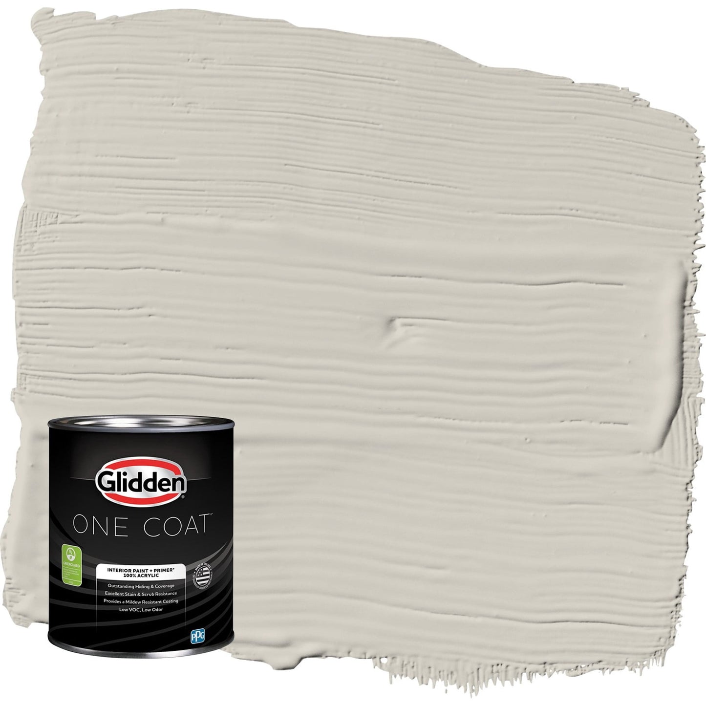 Glidden One Coat Whiskers / Gray Flat Interior Paint with Primer, 1 Quart