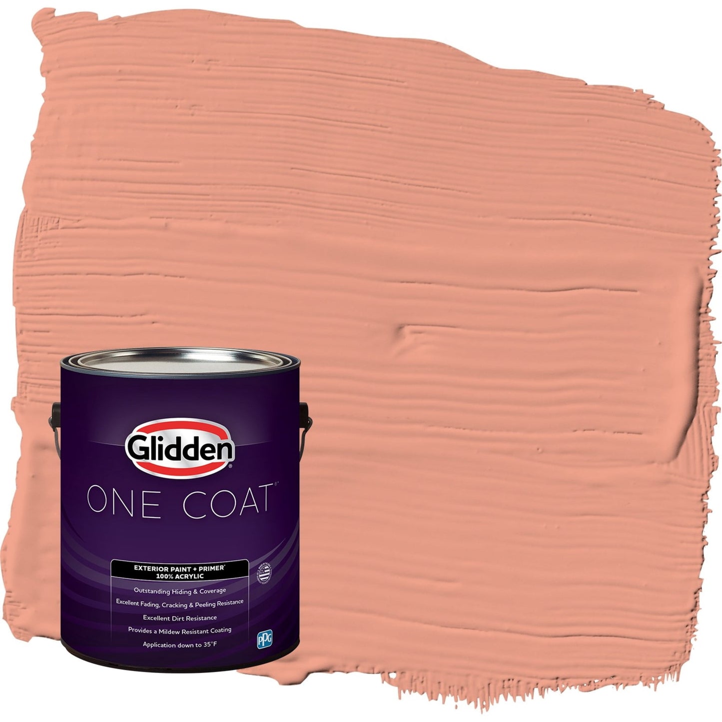 Glidden One Coat Opal Fire / Orange Flat Exterior Paint with Primer, 1 Gallon