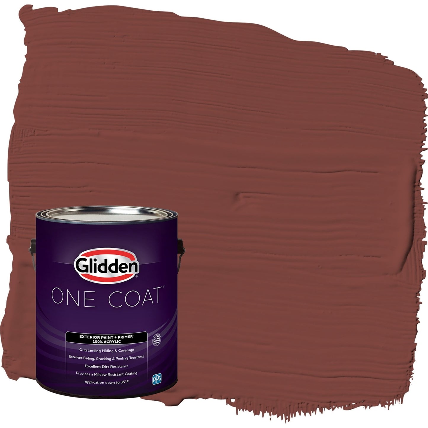 Glidden One Coat Sweet Spiceberry / Red Flat Exterior Paint with Primer, 1 Gallon