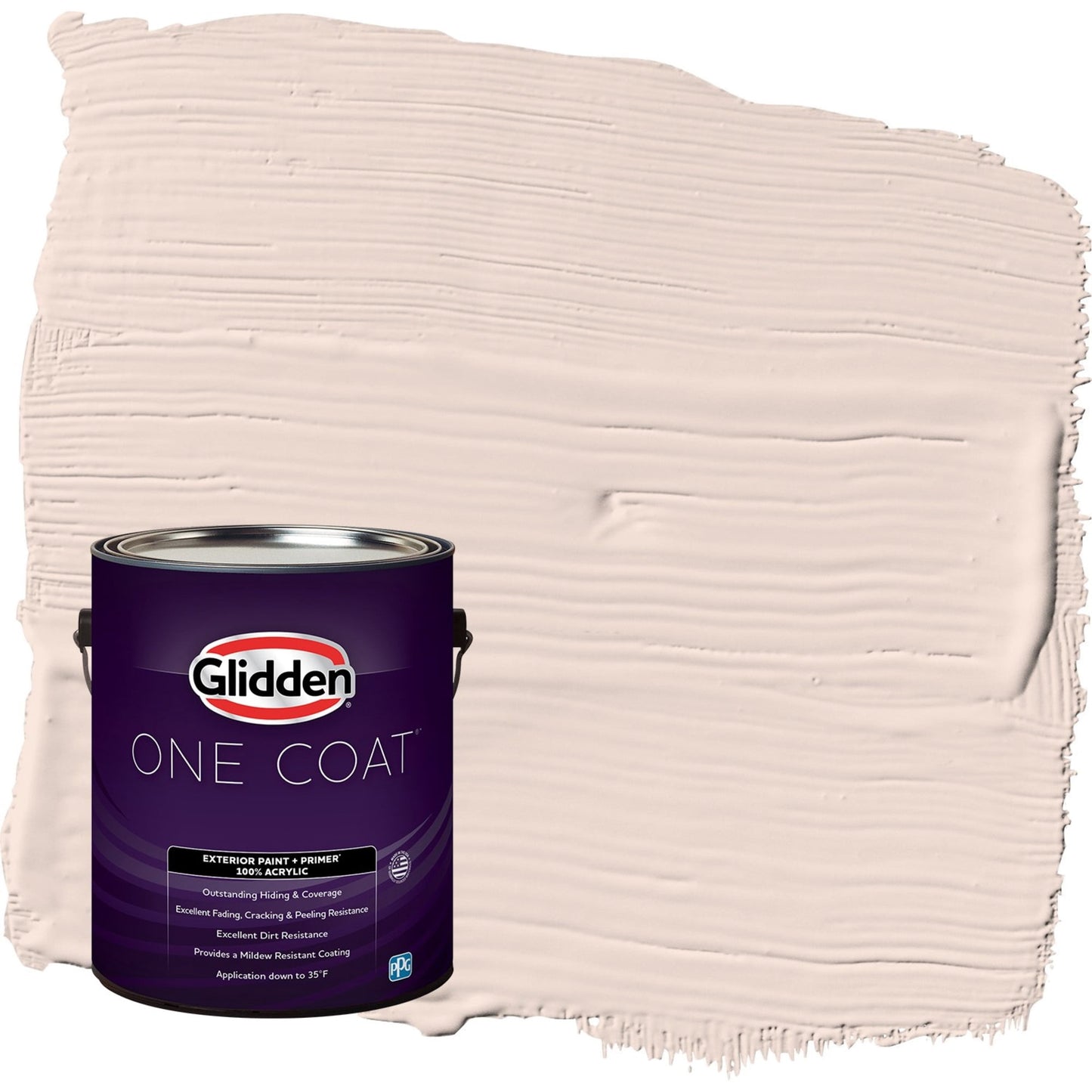 Glidden One Coat Winter Peach / Pink Flat Exterior Paint with Primer, 1 Gallon