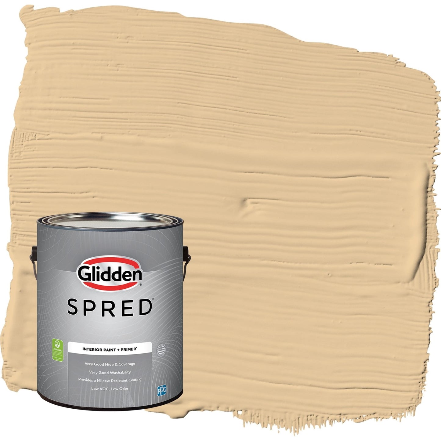 Glidden Spred Faint Fawn / Yellow, Flat Interior Paint with Primer, 1 Gallon