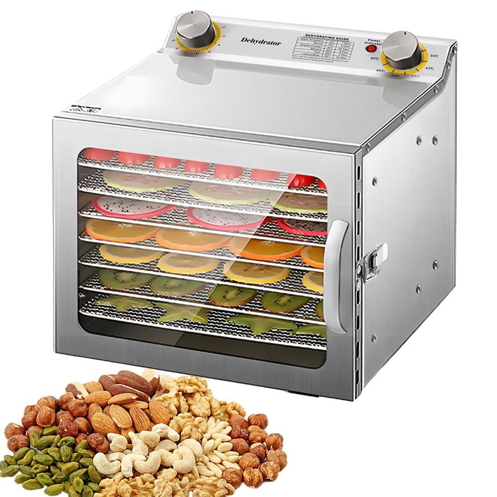 Gonipol Dehydrator Machine Large Capacity 8 Tray Food Dehydrated Machine Jerky Dryer Temperature Control Energy Saving Electric Food Preserver Dehydrator for Nuts Beef Yogurt qualified