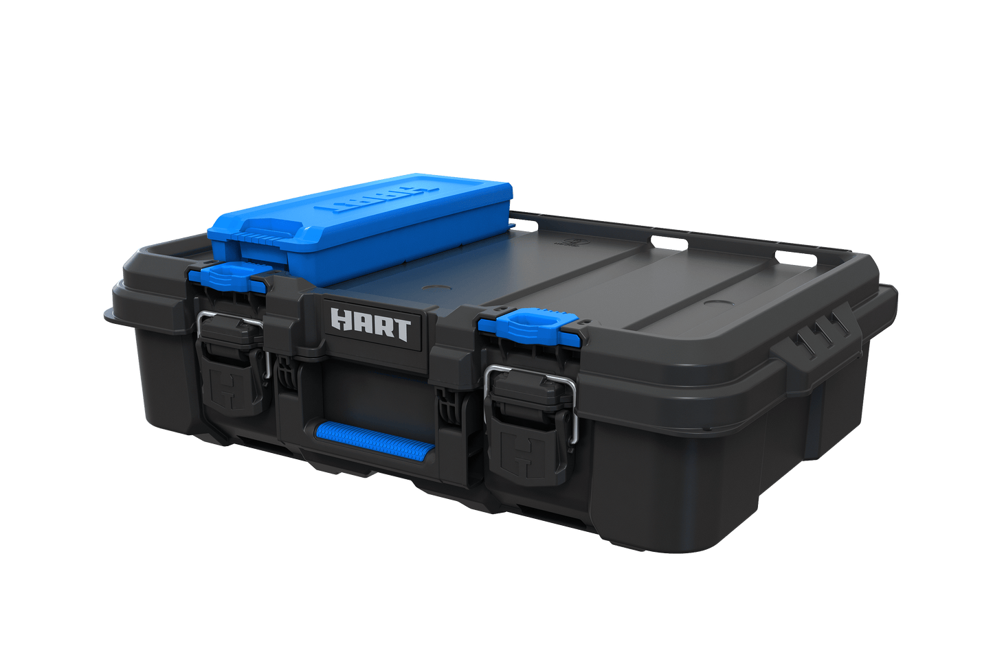 HART Caja de Herramientas Del Sistema Apilable con Pequeño Organizador Azul y Divisores, Compatible con el Sistema de Almacenamiento Modular de HART