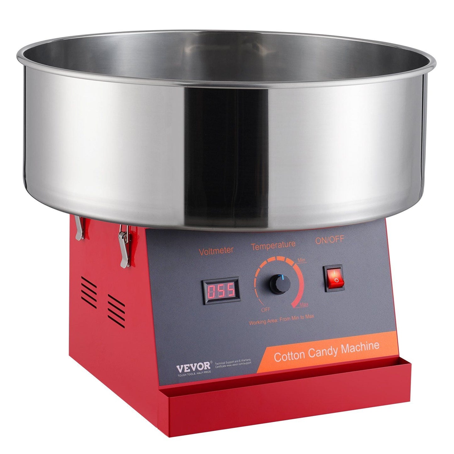 HCY Electric Cotton Candy Machine, 1000W Candy Floss Maker, Commercial Cotton Candy Machine with Stainless Steel Bowl, and Sugar Scoop, Perfect for Home Kids Birthday, Family Party (Red)