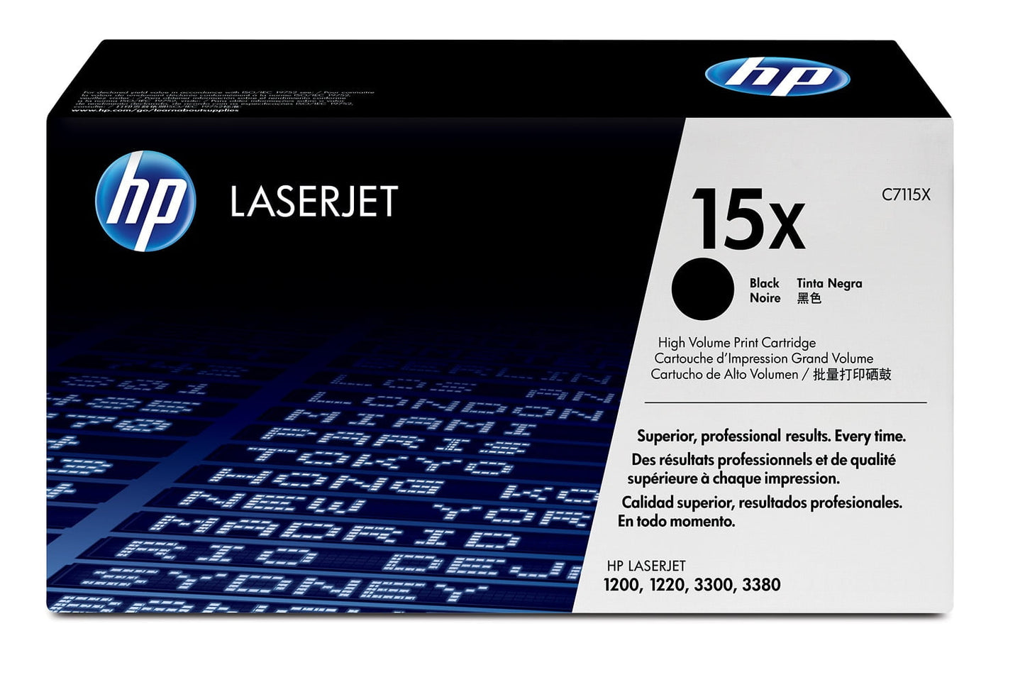HP 15X High Yield Black Original LaserJet Toner Cartridge, ~3,500 pages, C7115X