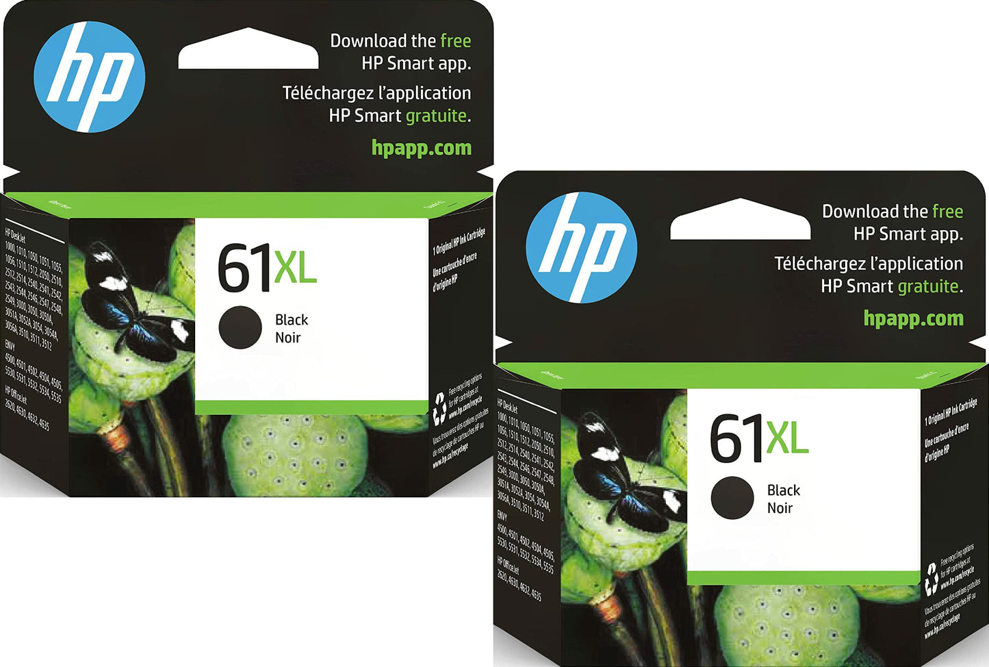 HP 61XL Black High-Yield Ink Cartridge Combination of 2
