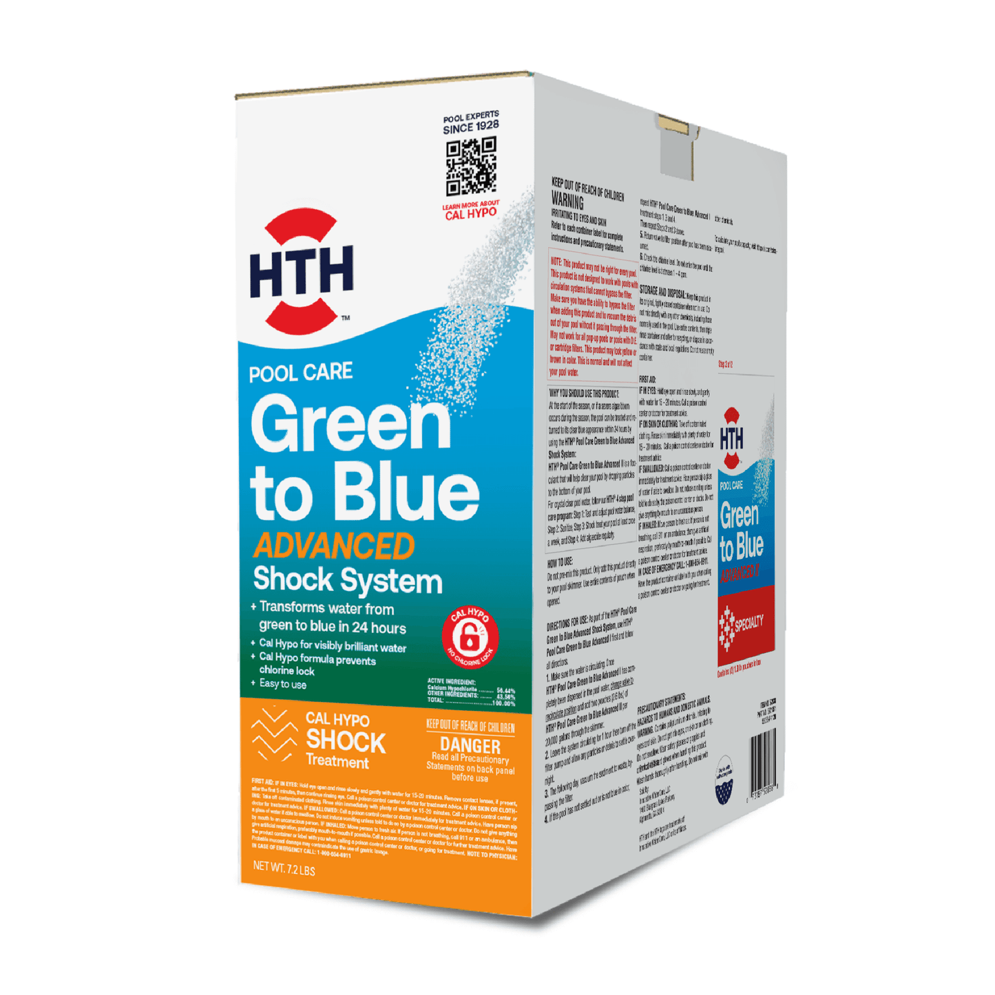 HTH Kit de Descarga para Piscina de Verde a Azul - Gránulos (Forma), 4 lb - Tratamiento de Descarga para Piscina para Eliminación de Algas y Clarificación de Agua