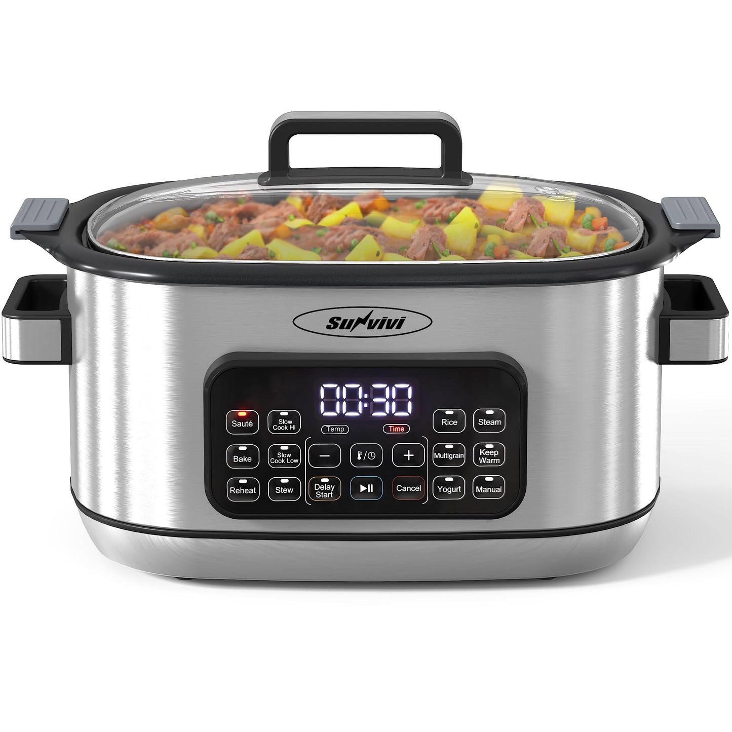 Heynemo 6.5QT 12-in-1 Programmable Multi Slow Cooker