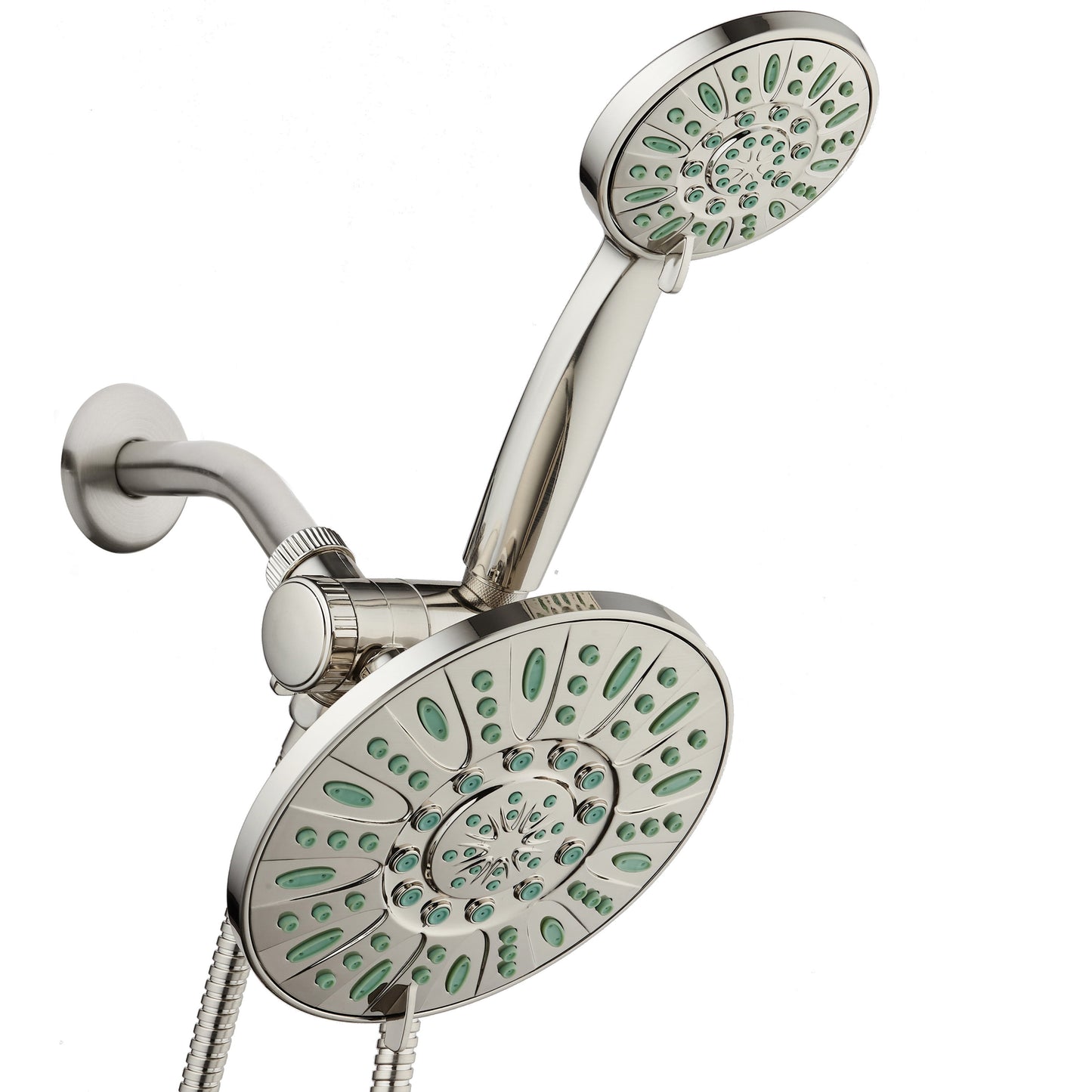 High-Pressure Luxury 48-Mode 7" Shower Head & Handheld 3-Way Combo, Satin Nickel Finish
