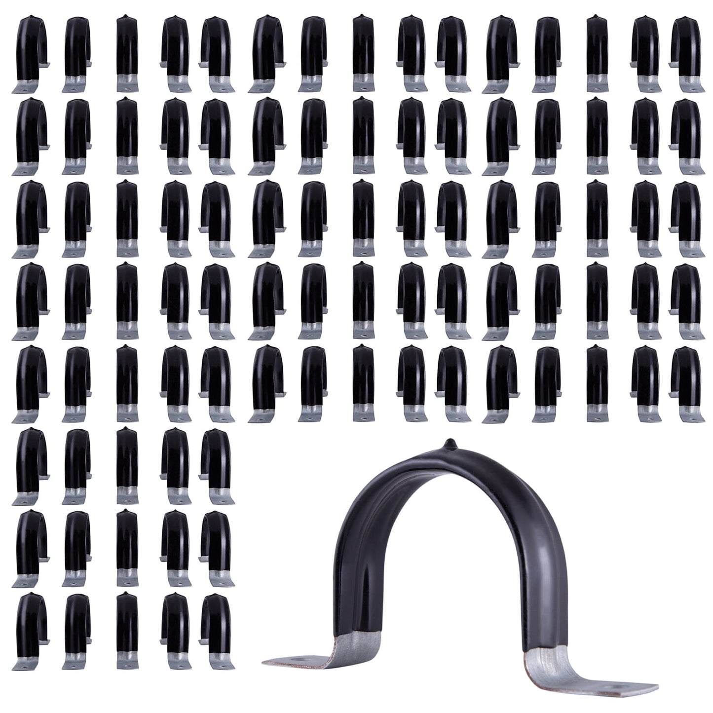 Highcraft Pipe Strap U Bracket, 3/4" w/ Plastic Coated, Galvanized- 100 Pk